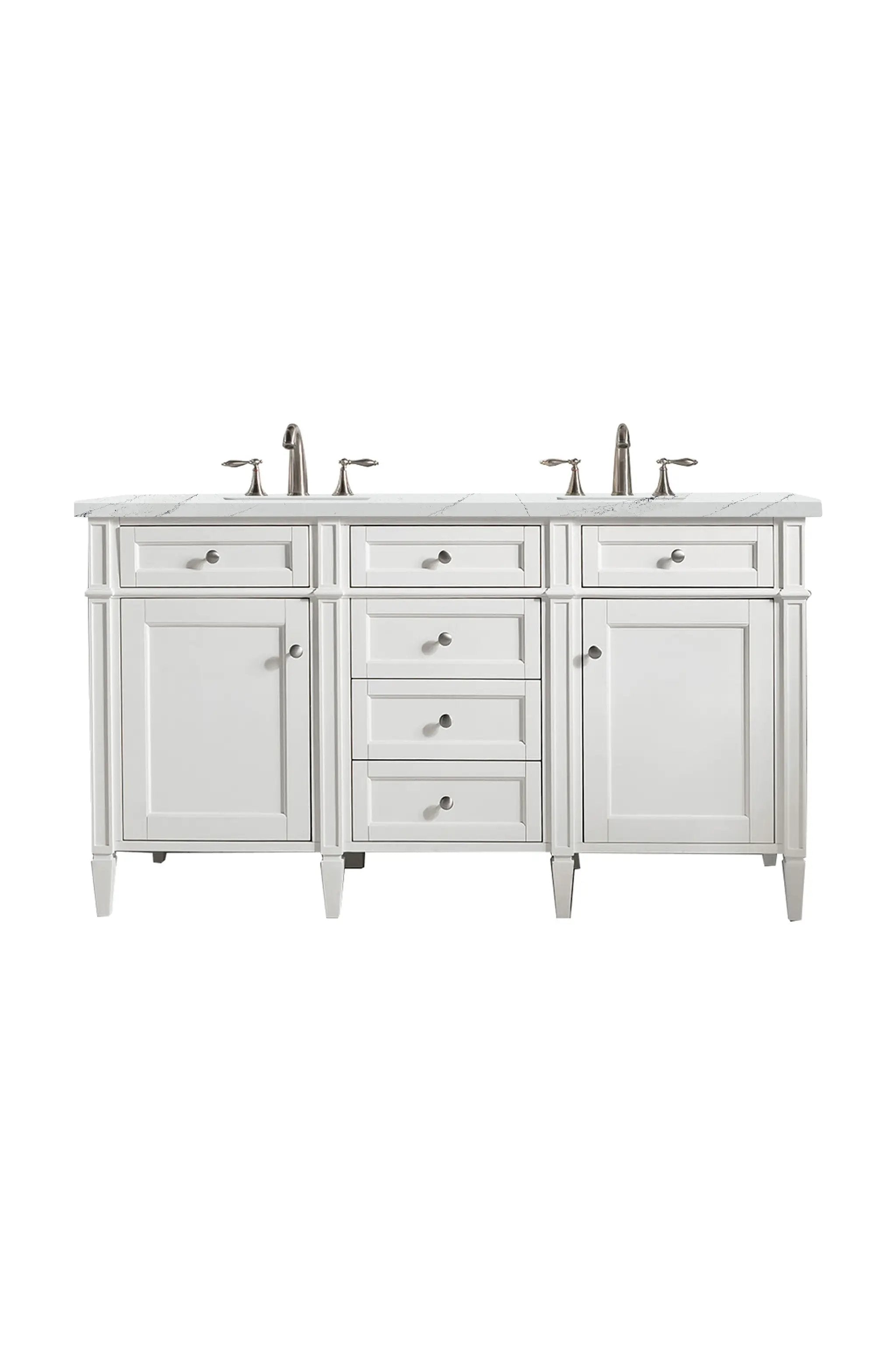 James Martin Brittany 60" Double Vanity Set - Bright White by James Martin Vanities