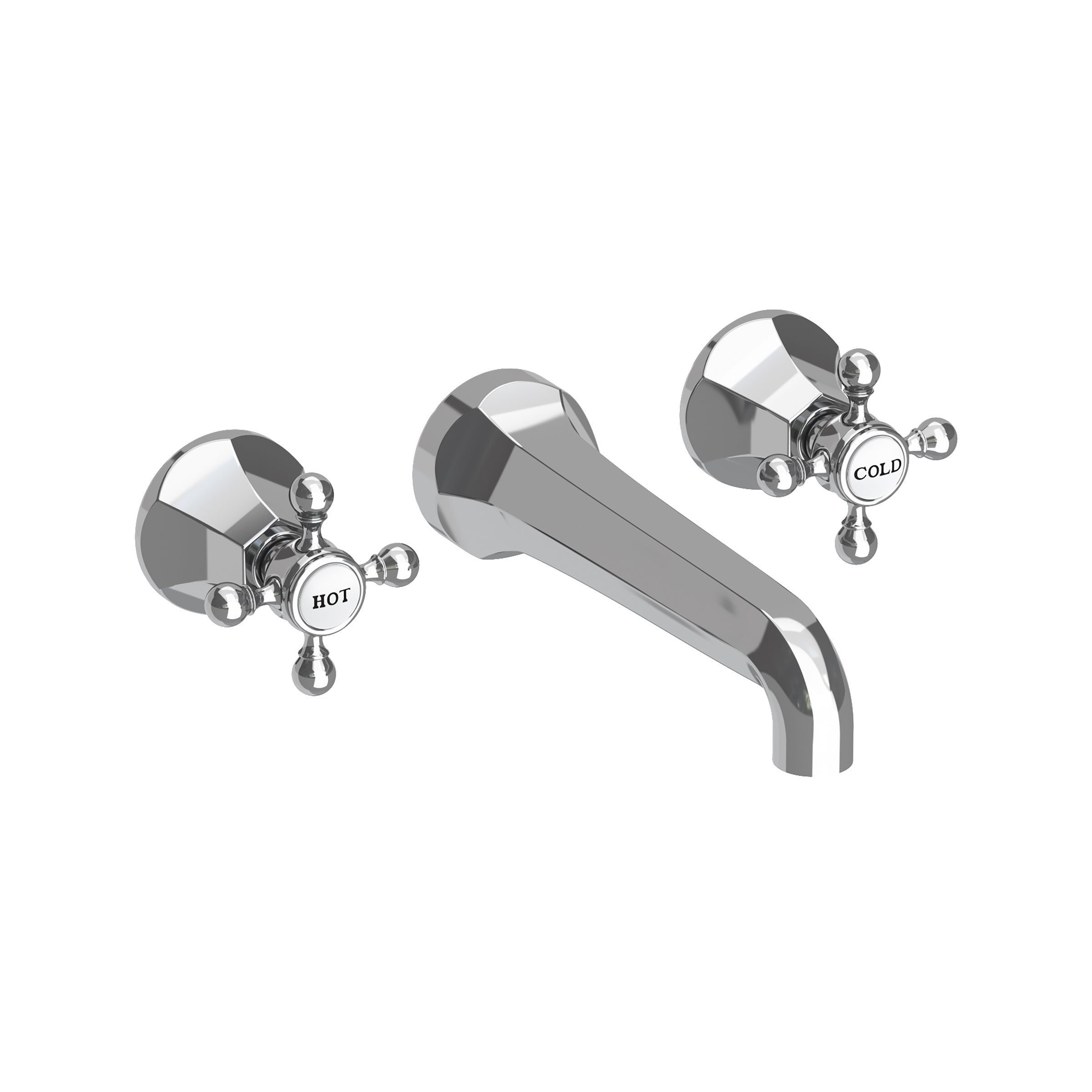 polished chrome lavatory faucet
