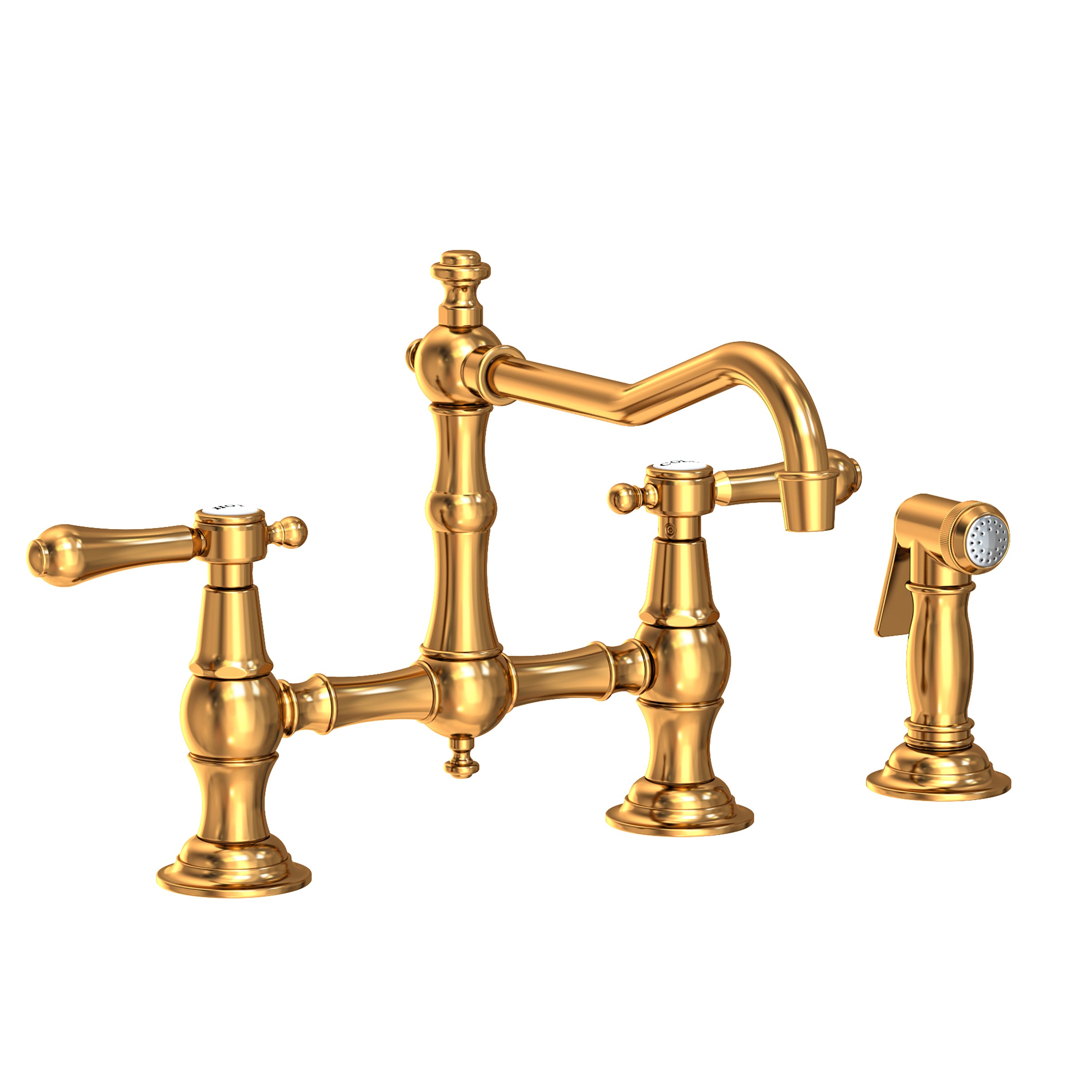 Newport Brass Chesterfield Kitchen Bridge Faucet with Side Spray