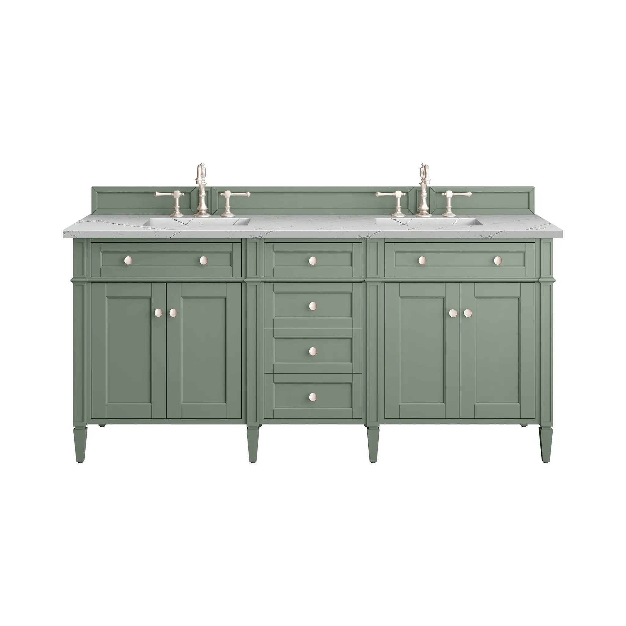 James Martin Brittany 72" Double Vanity Set - Smokey Celadon by James Martin Vanities