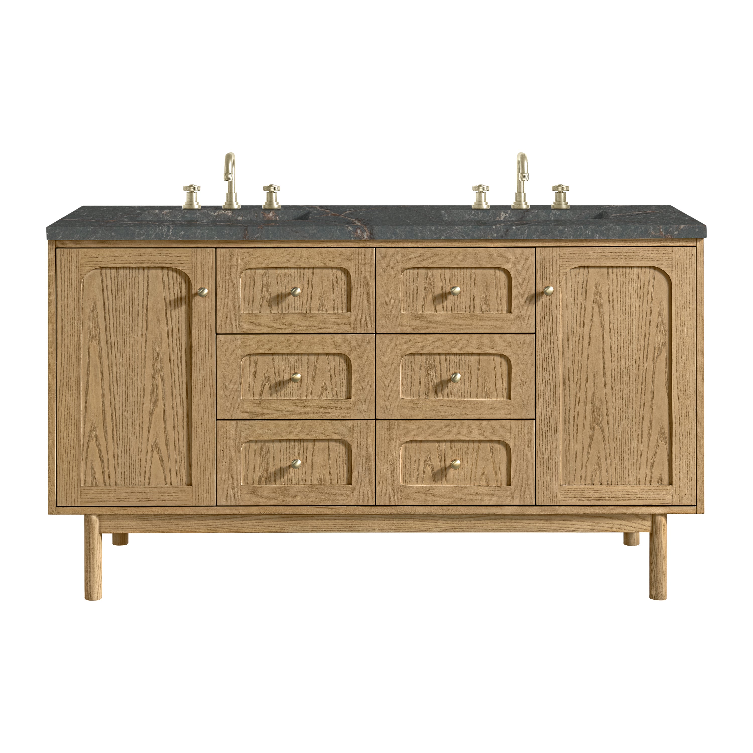 James Martin Vanities Laurent 60" Double Vanity - Light Natural Oak