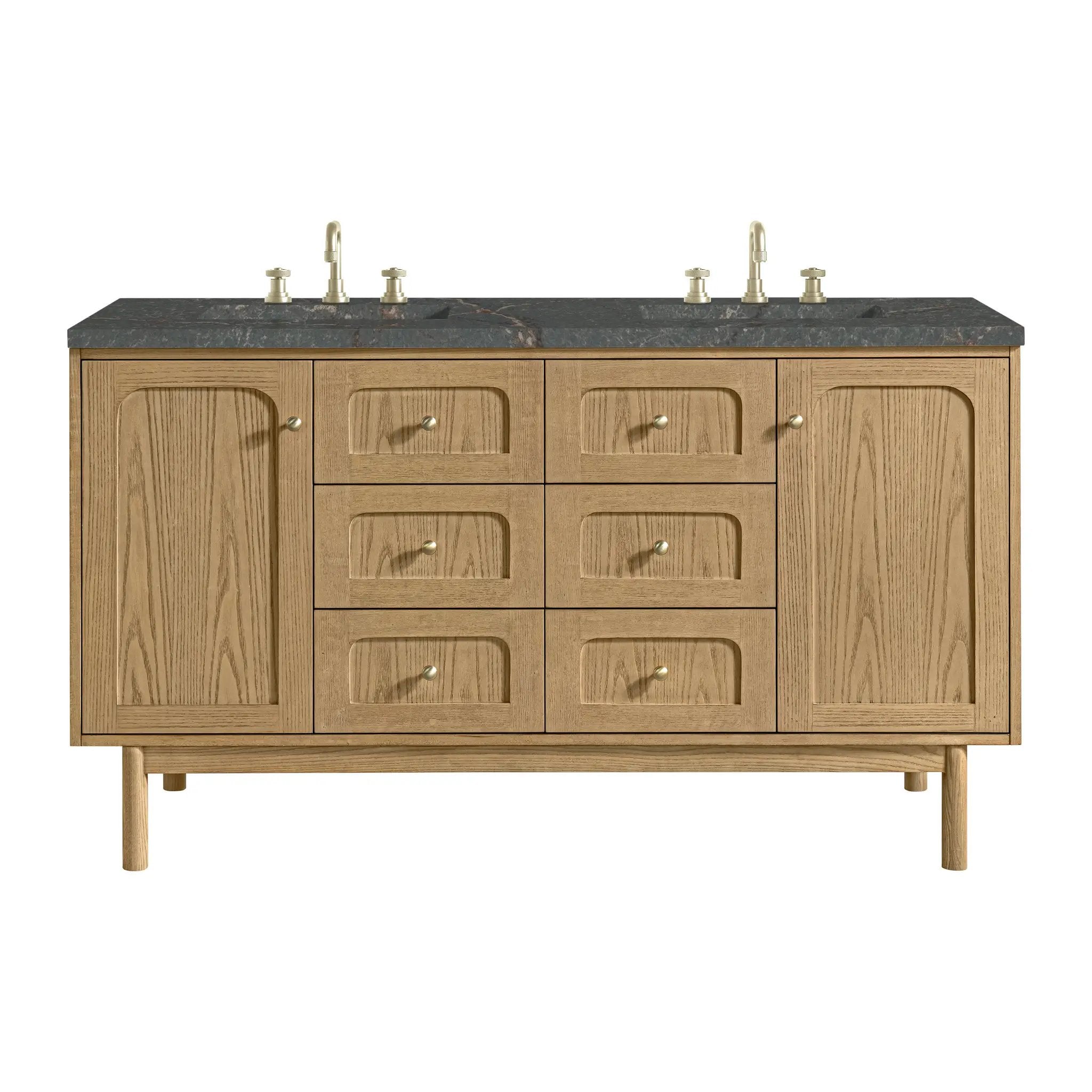 James Martin Laurent 60" Double Vanity Set - Light Natural Oak by James Martin Vanities