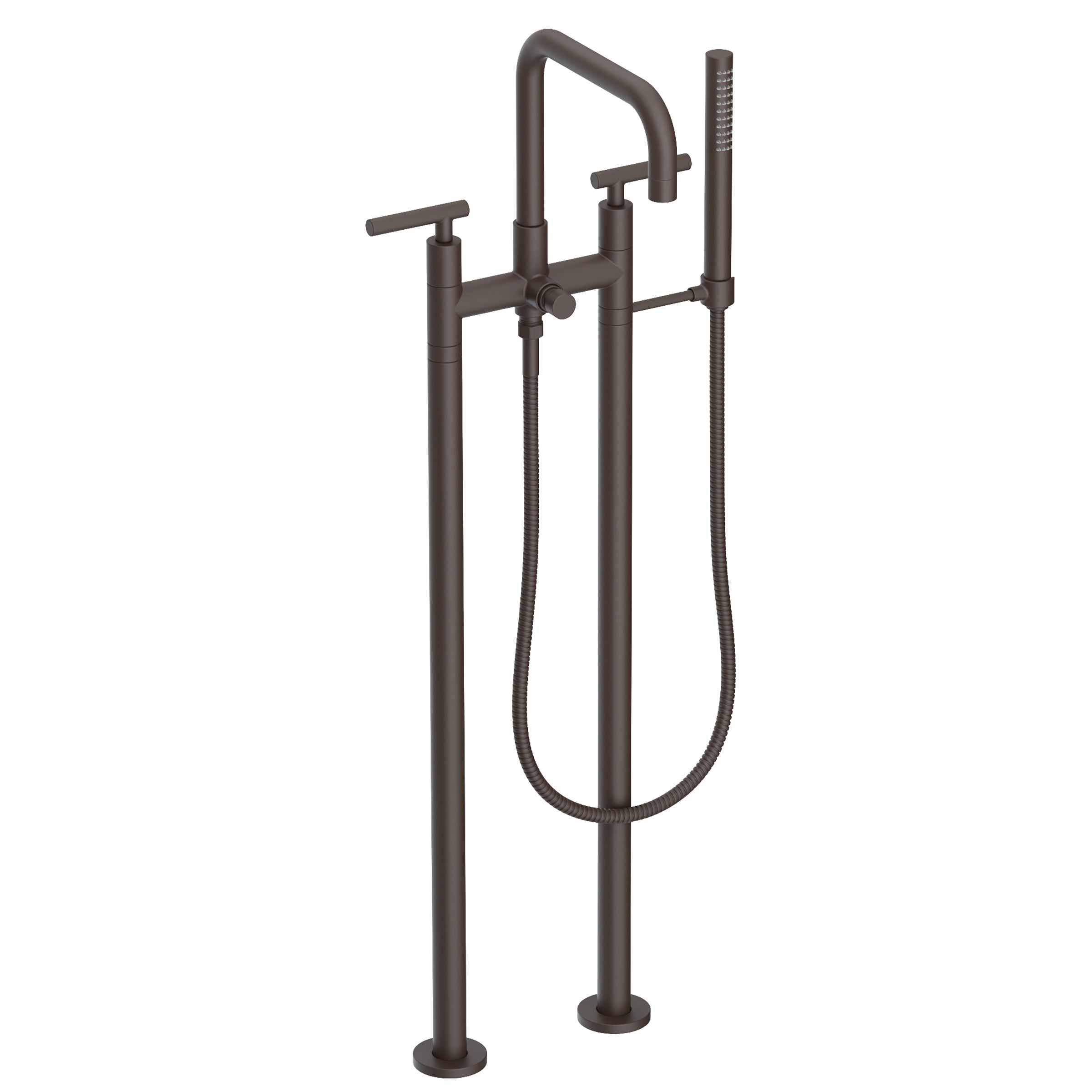 Newport Brass East Square Exposed Tub & Hand Shower Set w/Risers