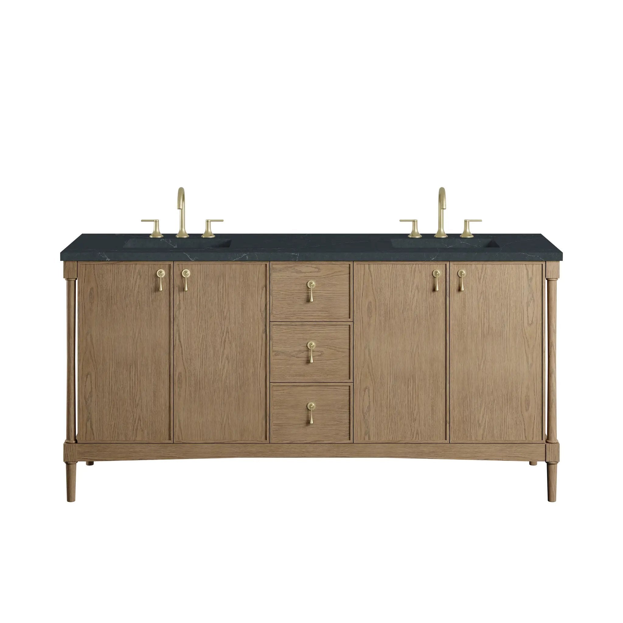 James Martin Kinnsden 72" Double Vanity Set - Weathered Oak by James Martin Vanities