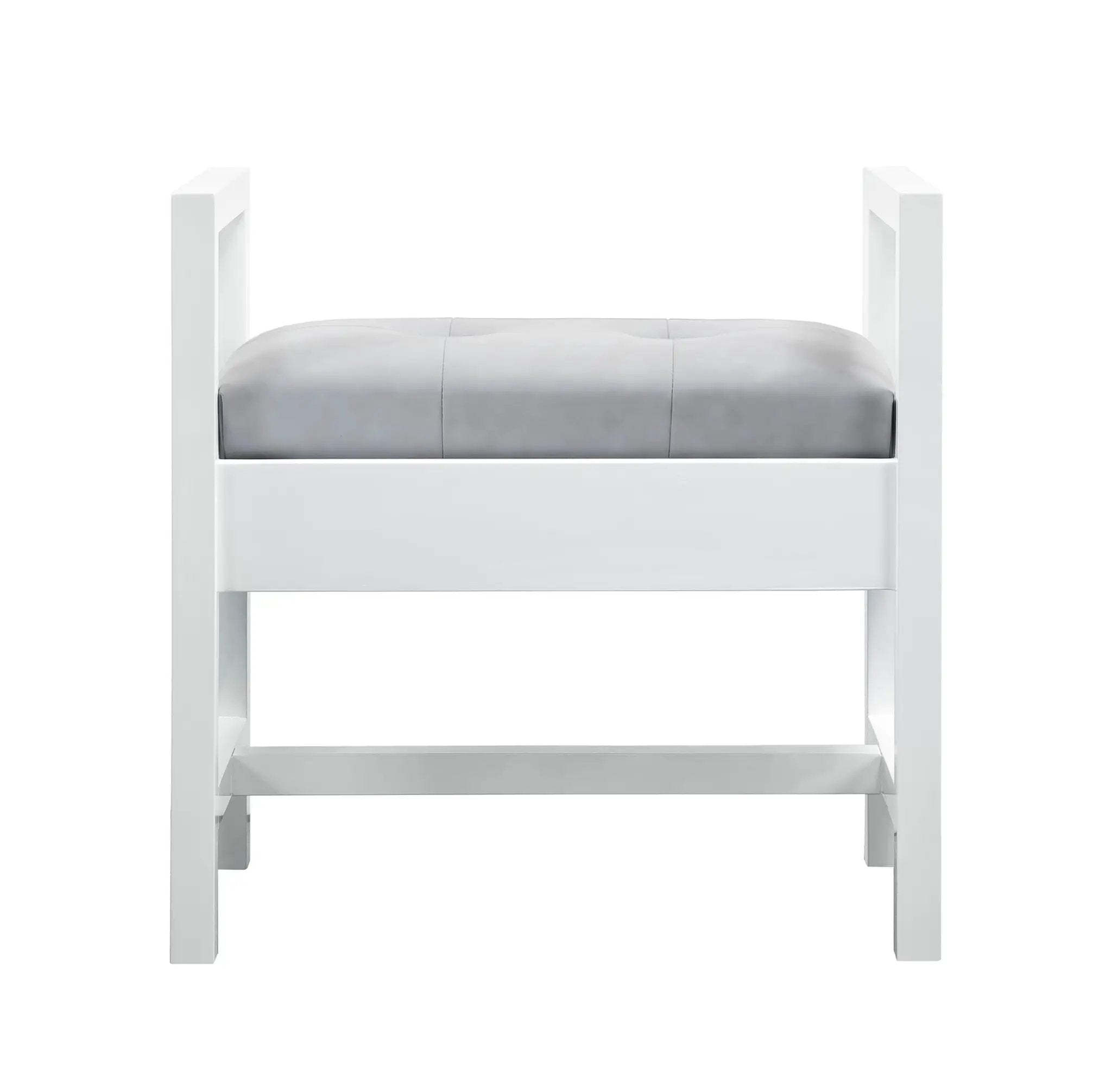 glossy white bench