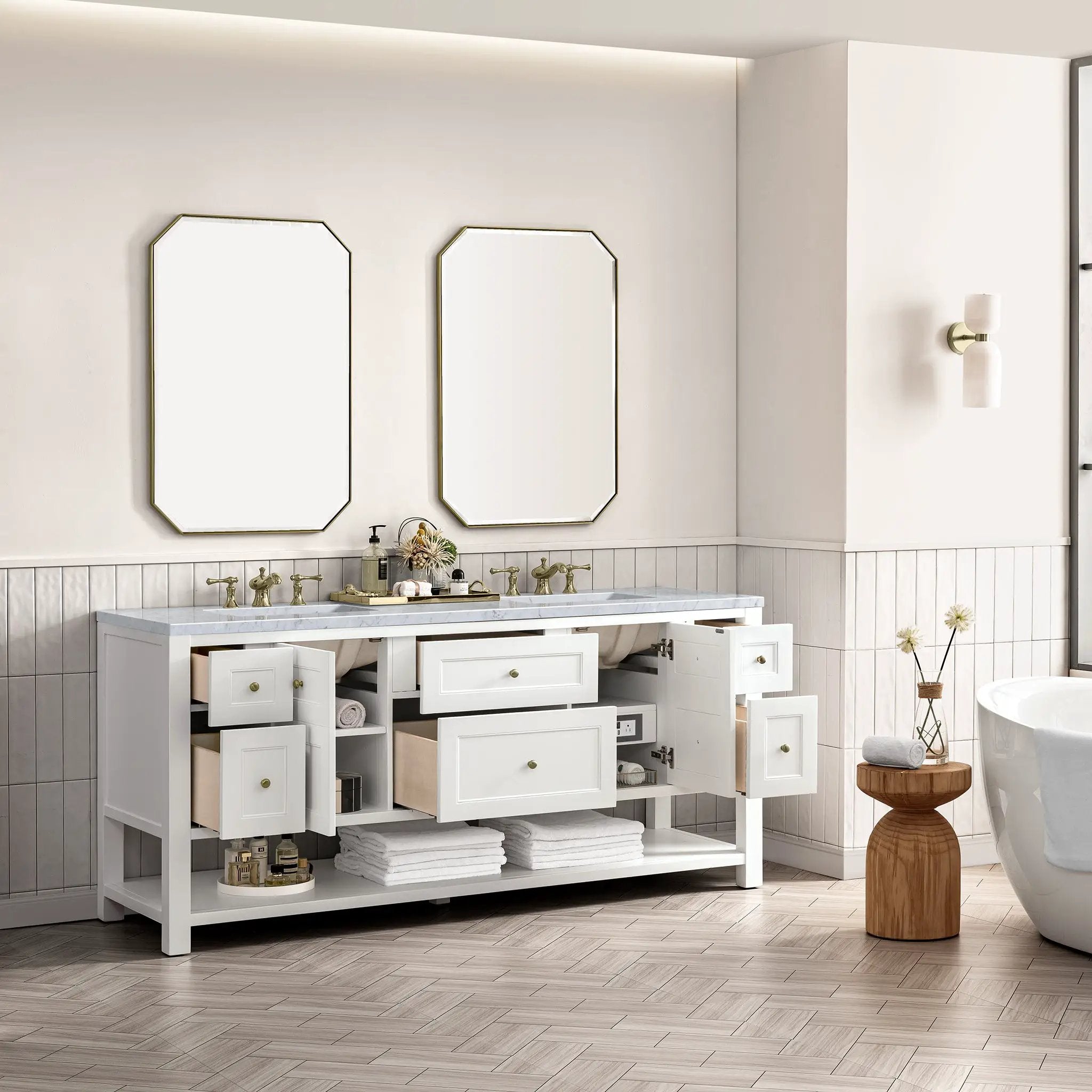 bright white vanity