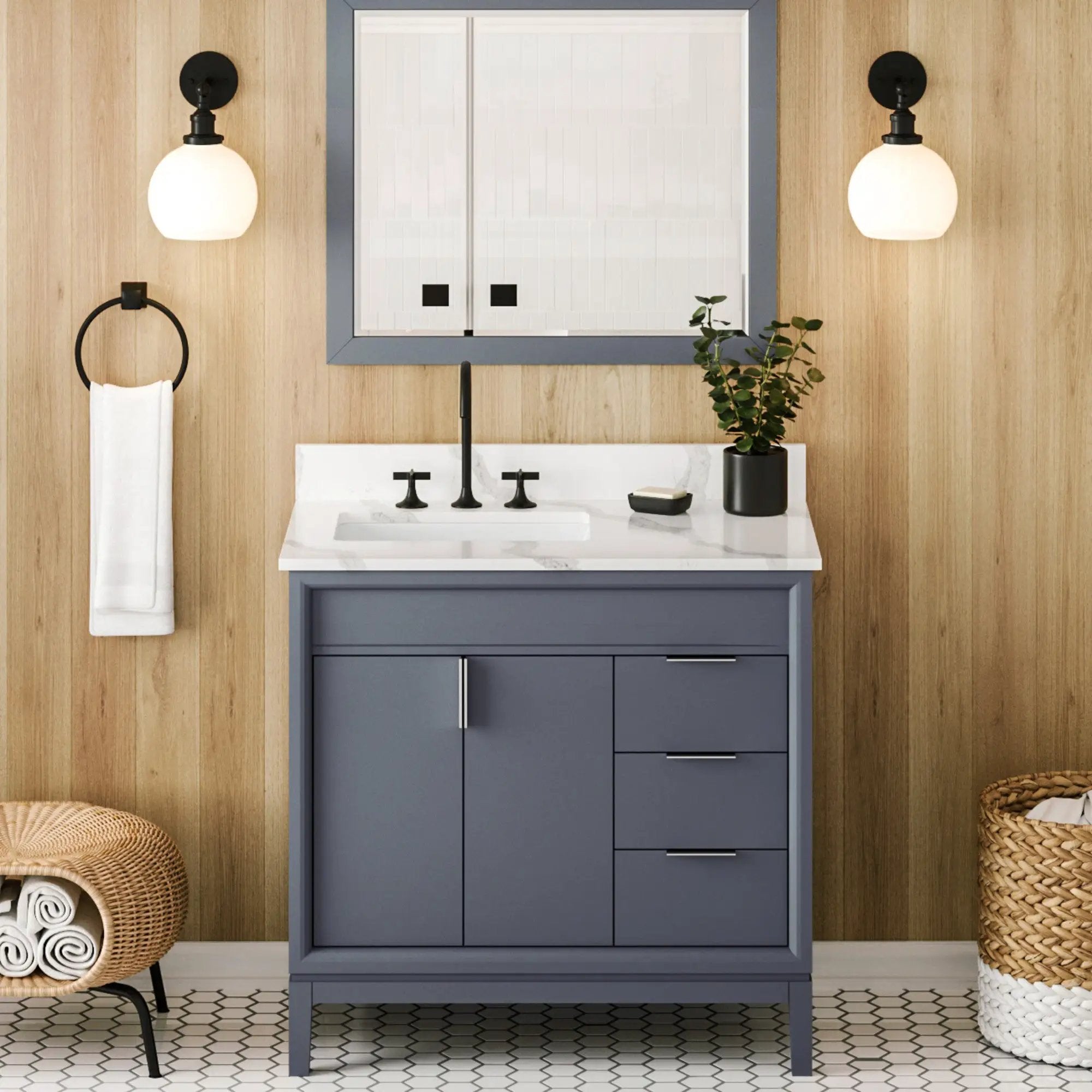 Jeffrey Alexander 36" Theodora Vanity Set by Jeffrey Alexander