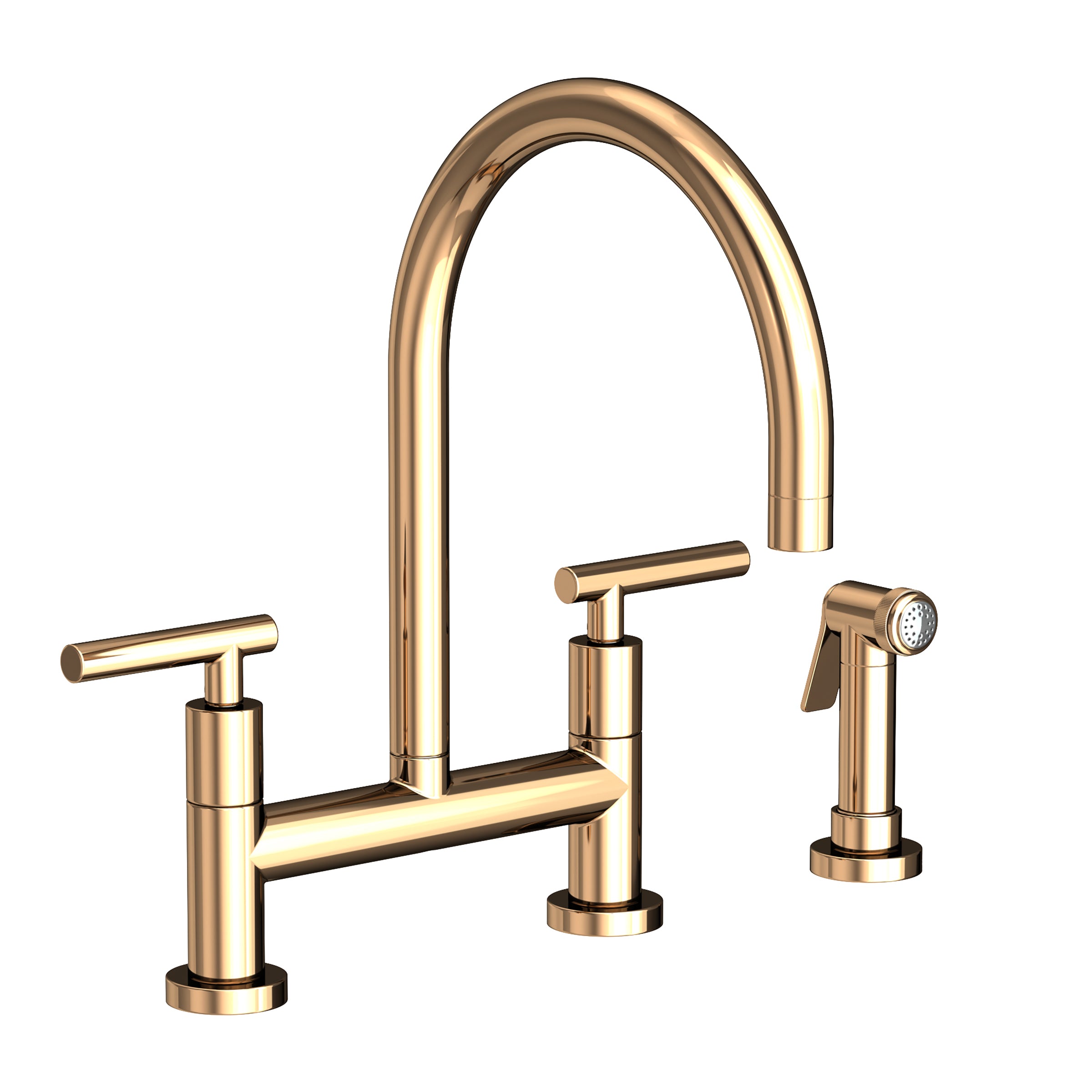 Newport Brass East Linear Kitchen Bridge Faucet with Side Spray