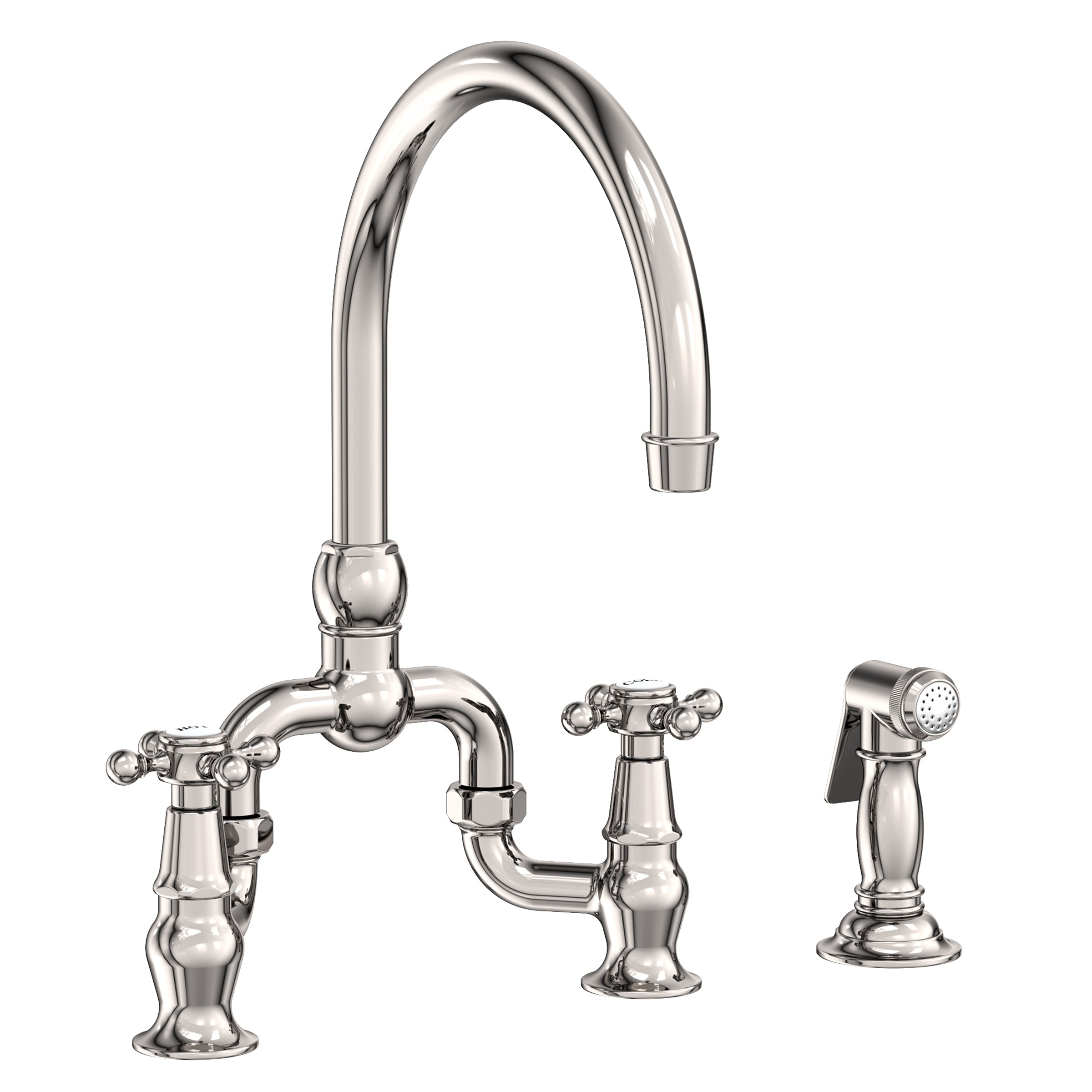 Newport Brass Chesterfield Kitchen Bridge Faucet with Side Spray