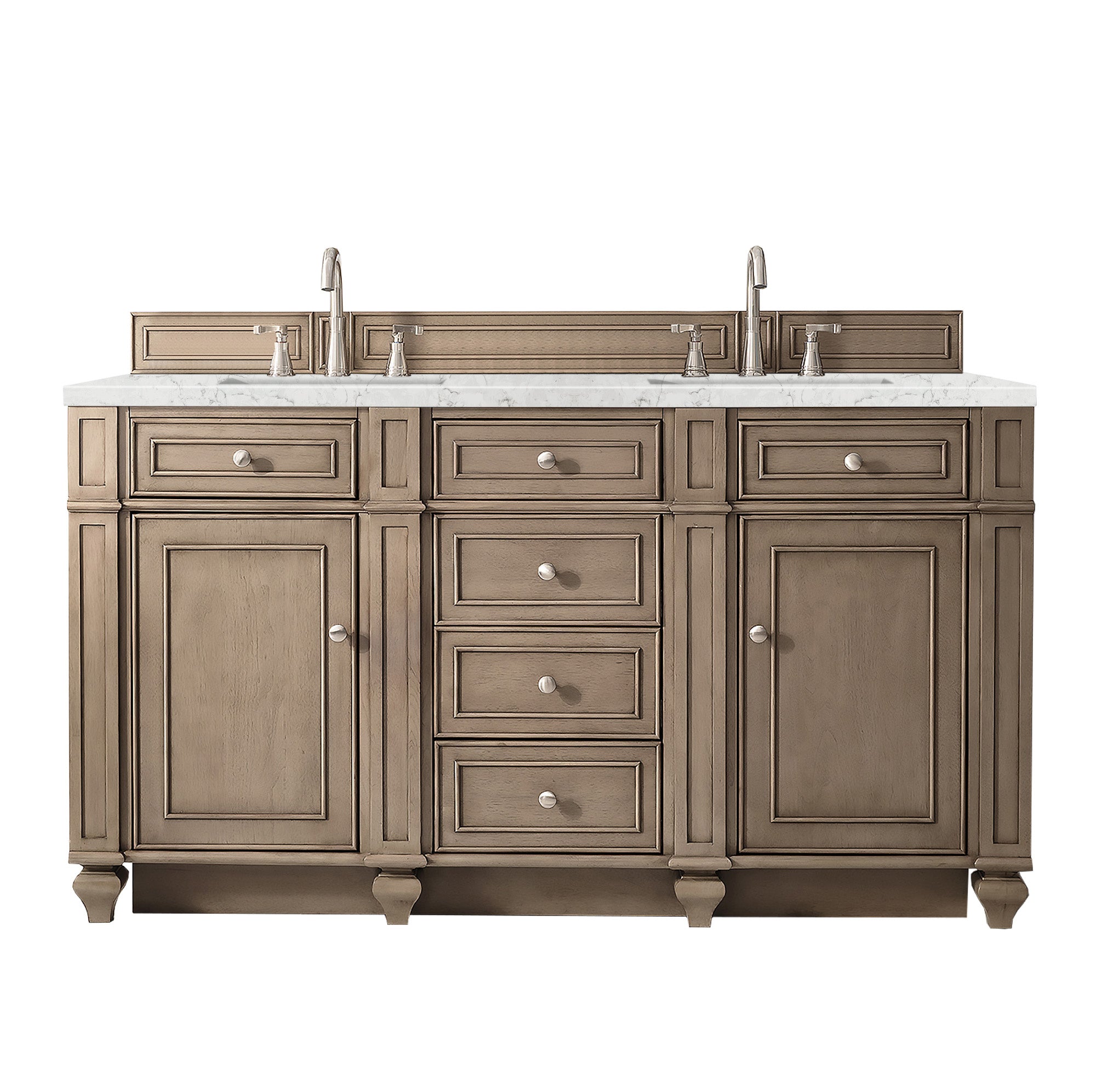 James Martin Vanities Bristol 60" Double Vanity - Whitewashed Walnut