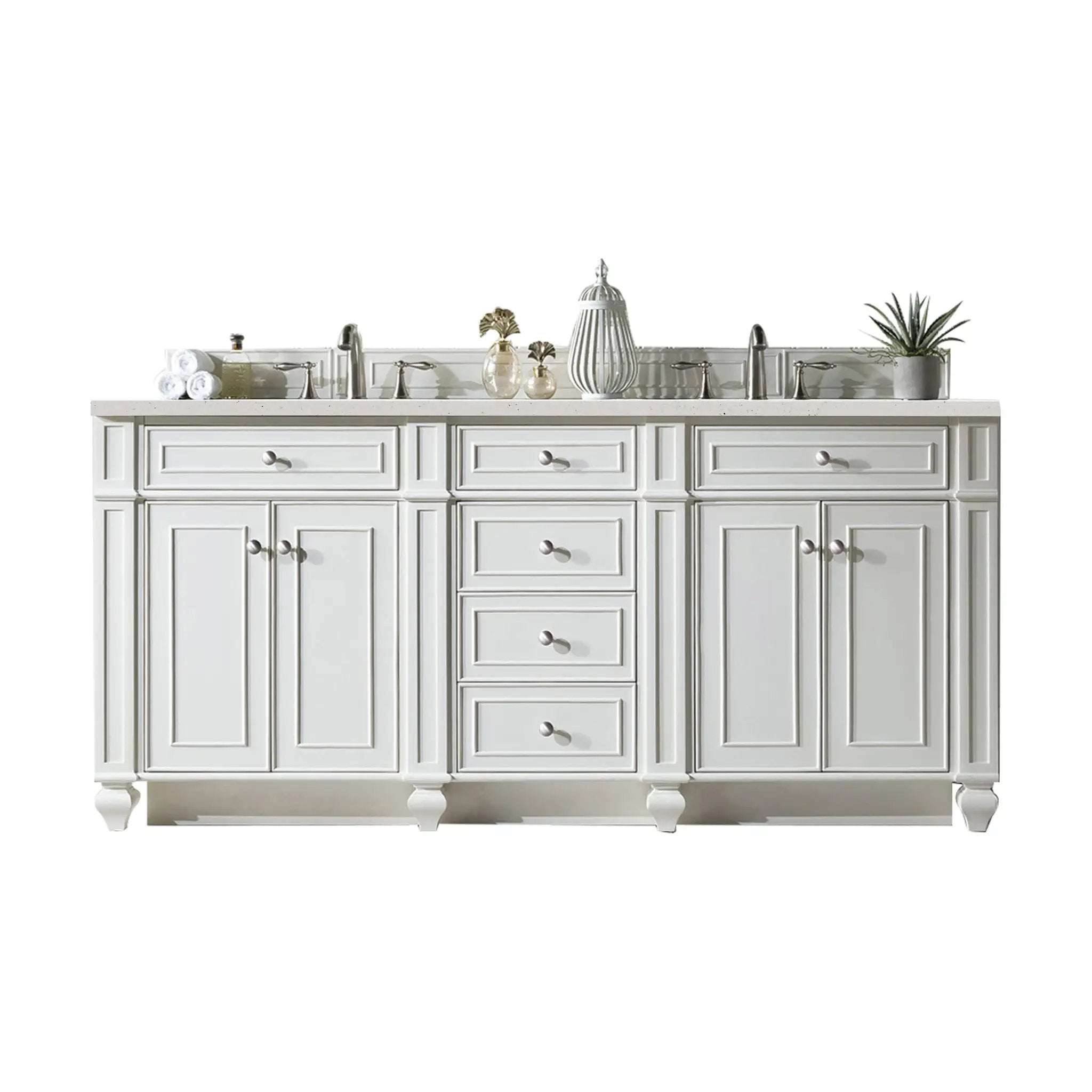 James Martin Bristol 72" Double Vanity Set - Bright White by James Martin Vanities