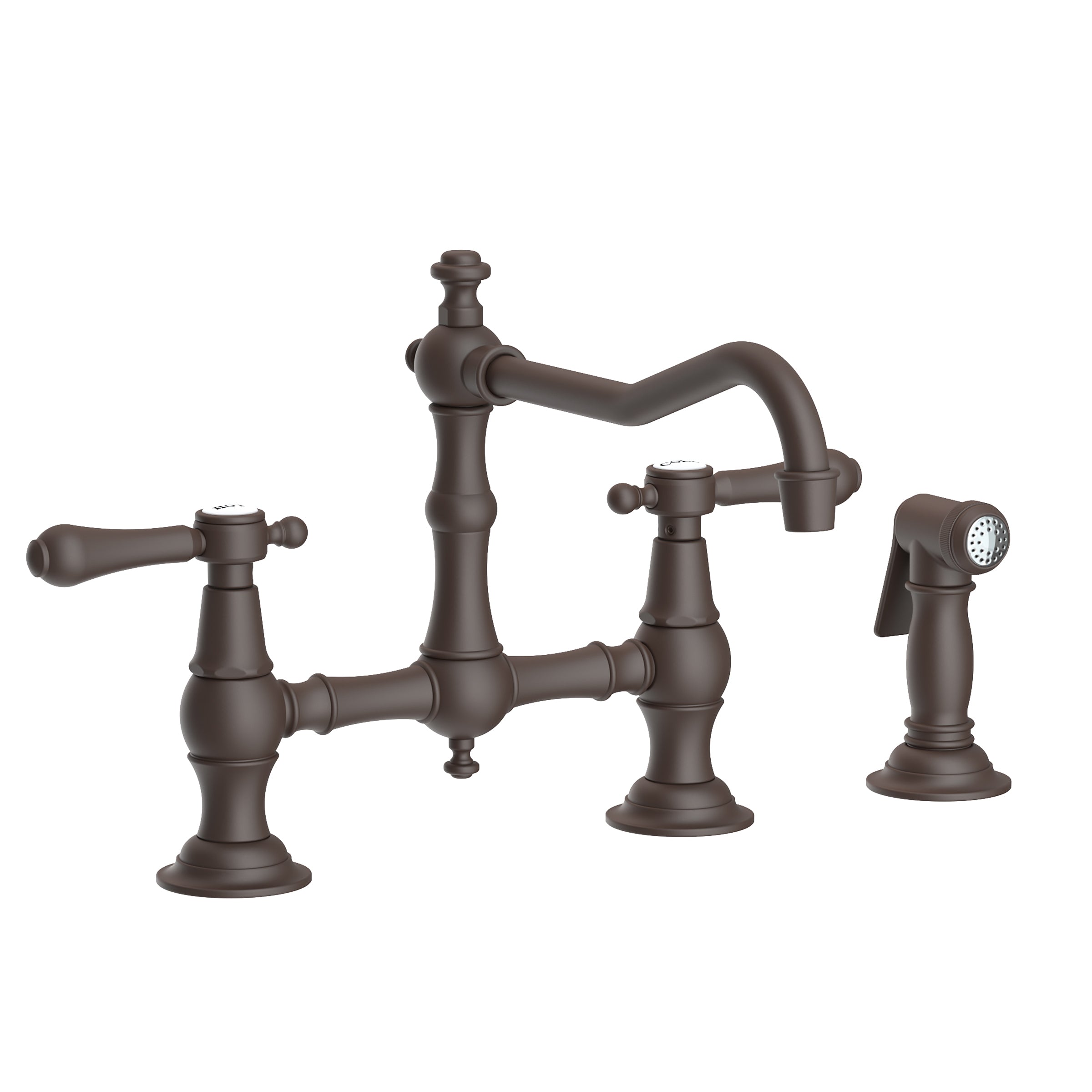 Newport Brass Chesterfield Kitchen Bridge Faucet with Side Spray