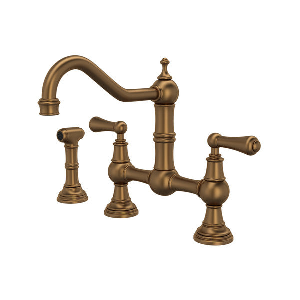 Rohl Edwardian Bridge Kitchen Faucet with Side Spray
