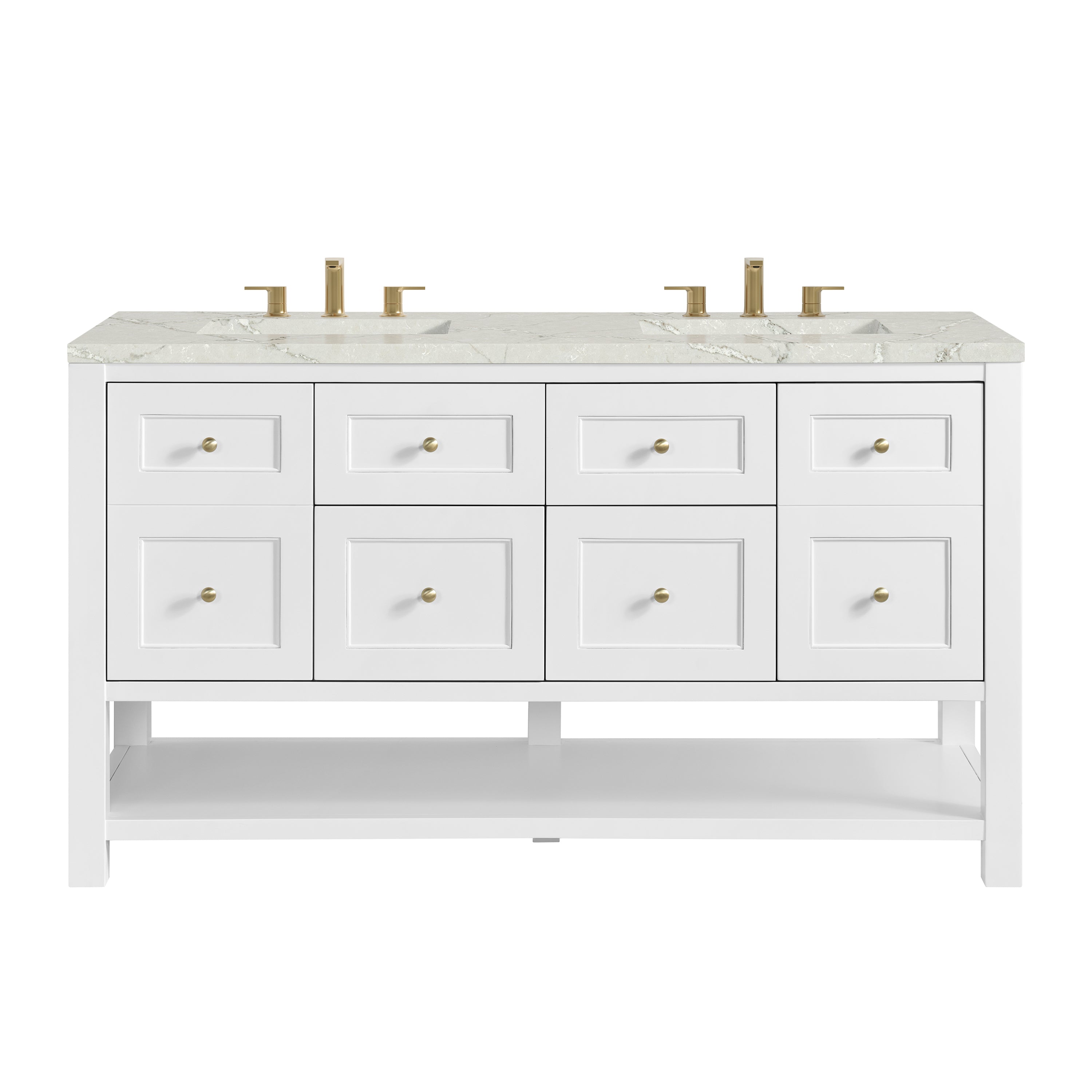 James Martin Vanities Breckenridge 60" Double Vanity - Bright White