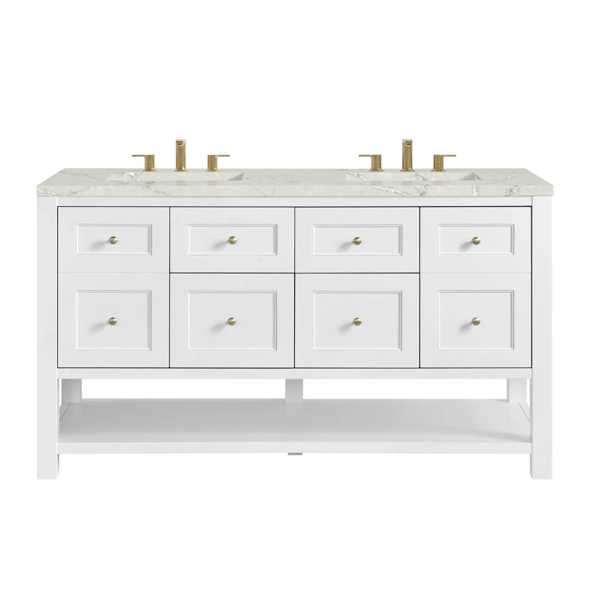 James Martin Breckenridge 60" Double Vanity Set - Bright White by James Martin Vanities