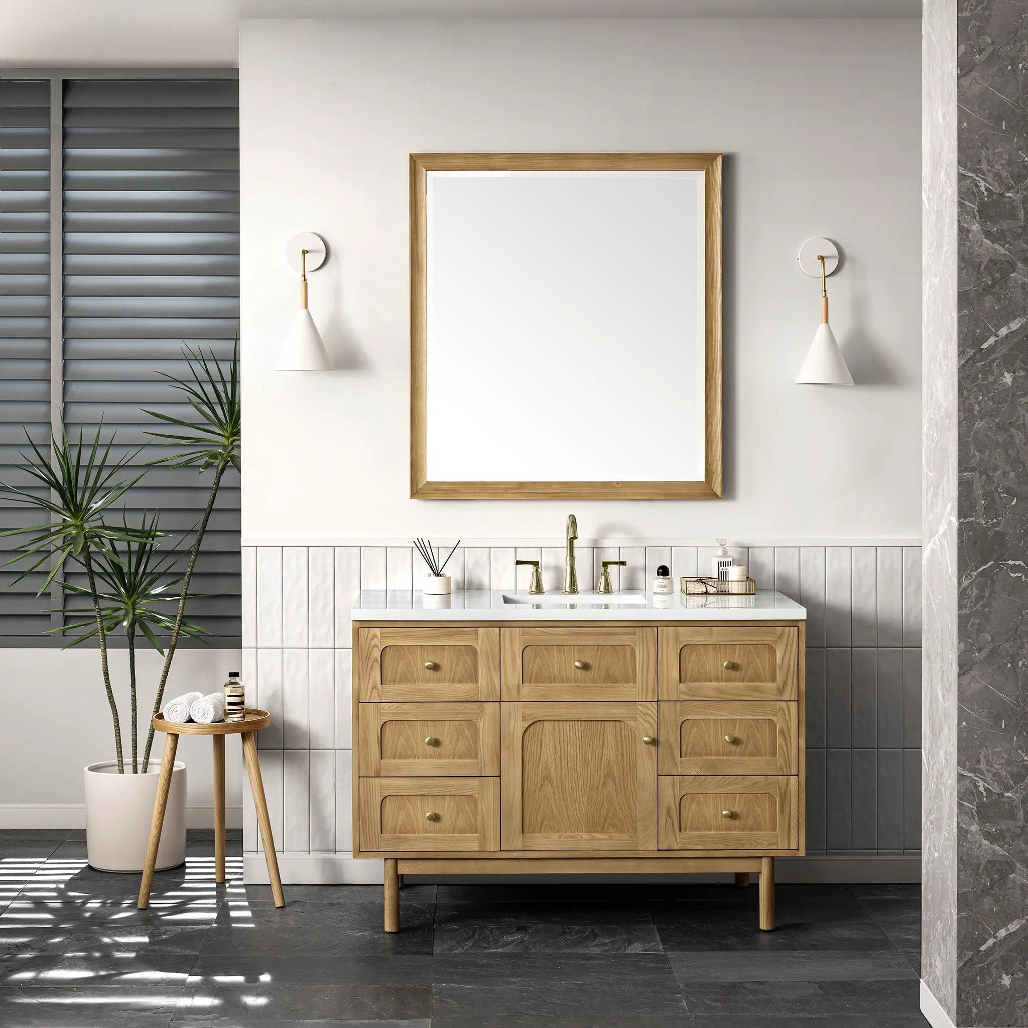 light natural oak vanity