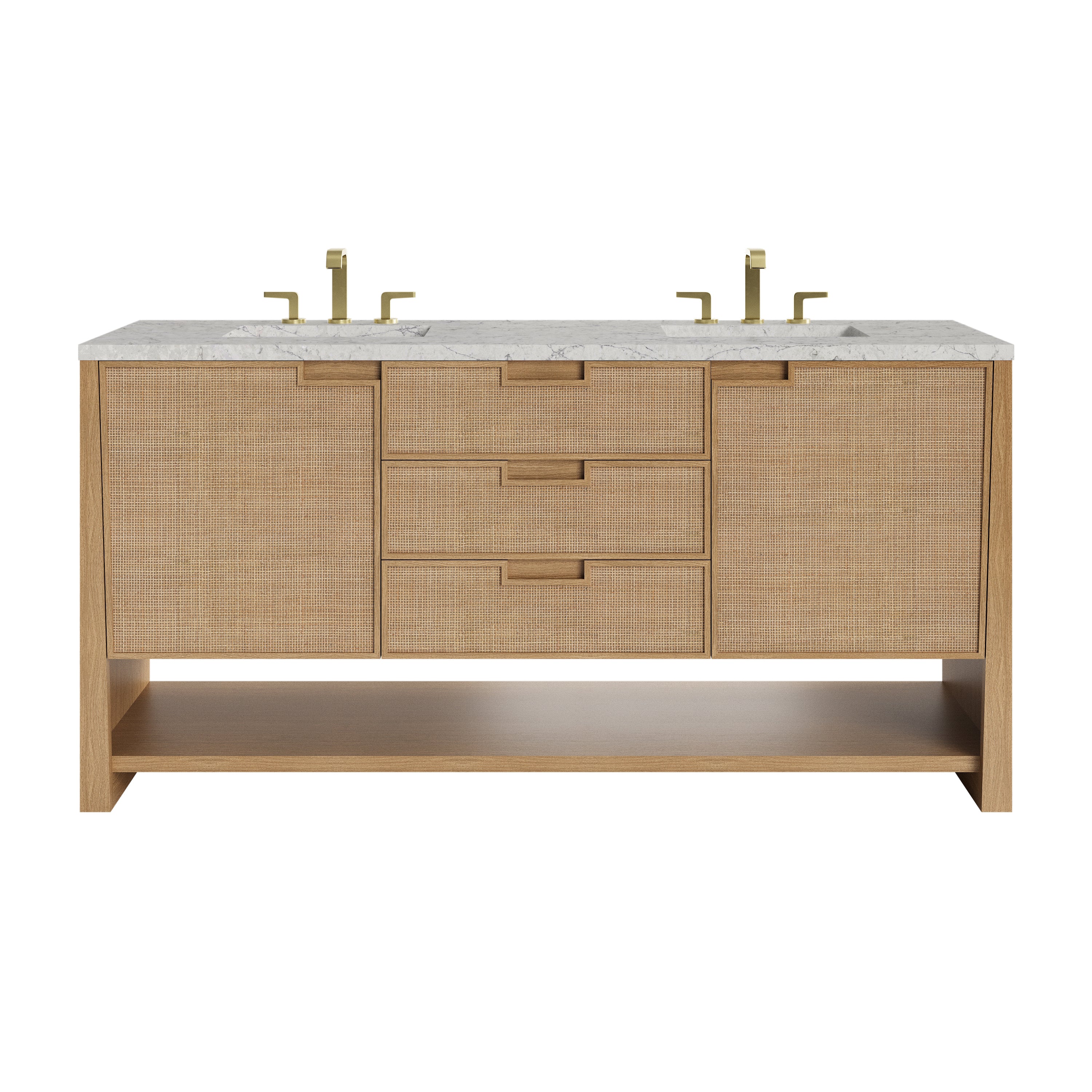 James Martin Solene 72" Double Vanity Set - Seaside Oak