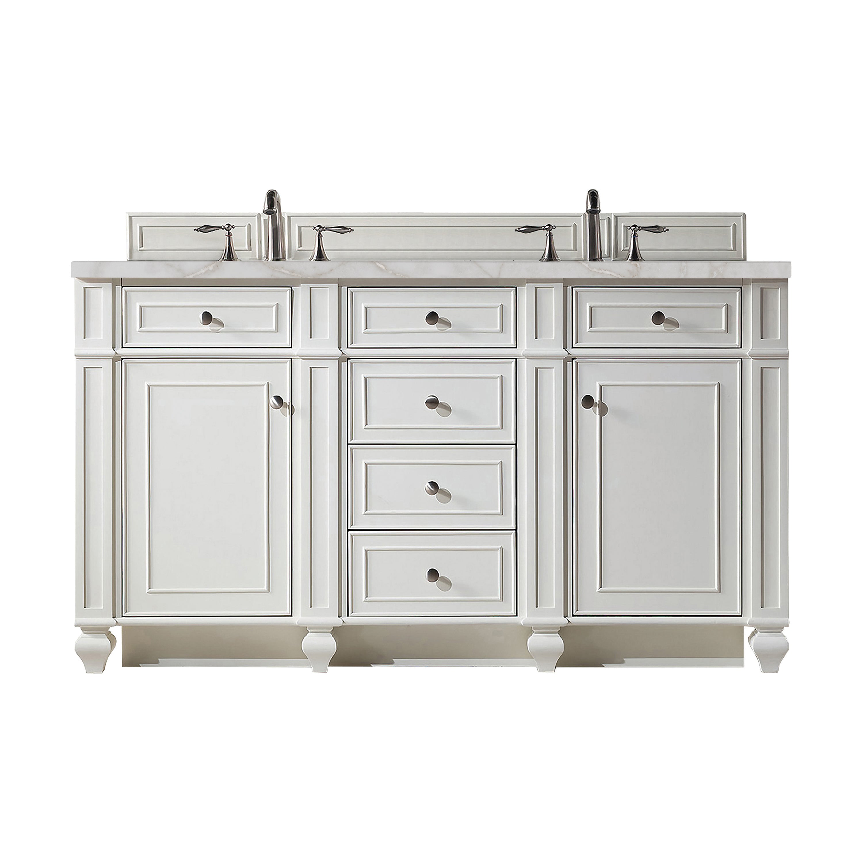 James Martin Vanities Bristol 60" Double Vanity - Bright White