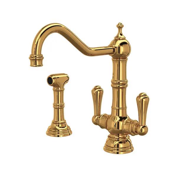 Rohl Edwardian Two Handle Kitchen Faucet with Side Spray by Rohl