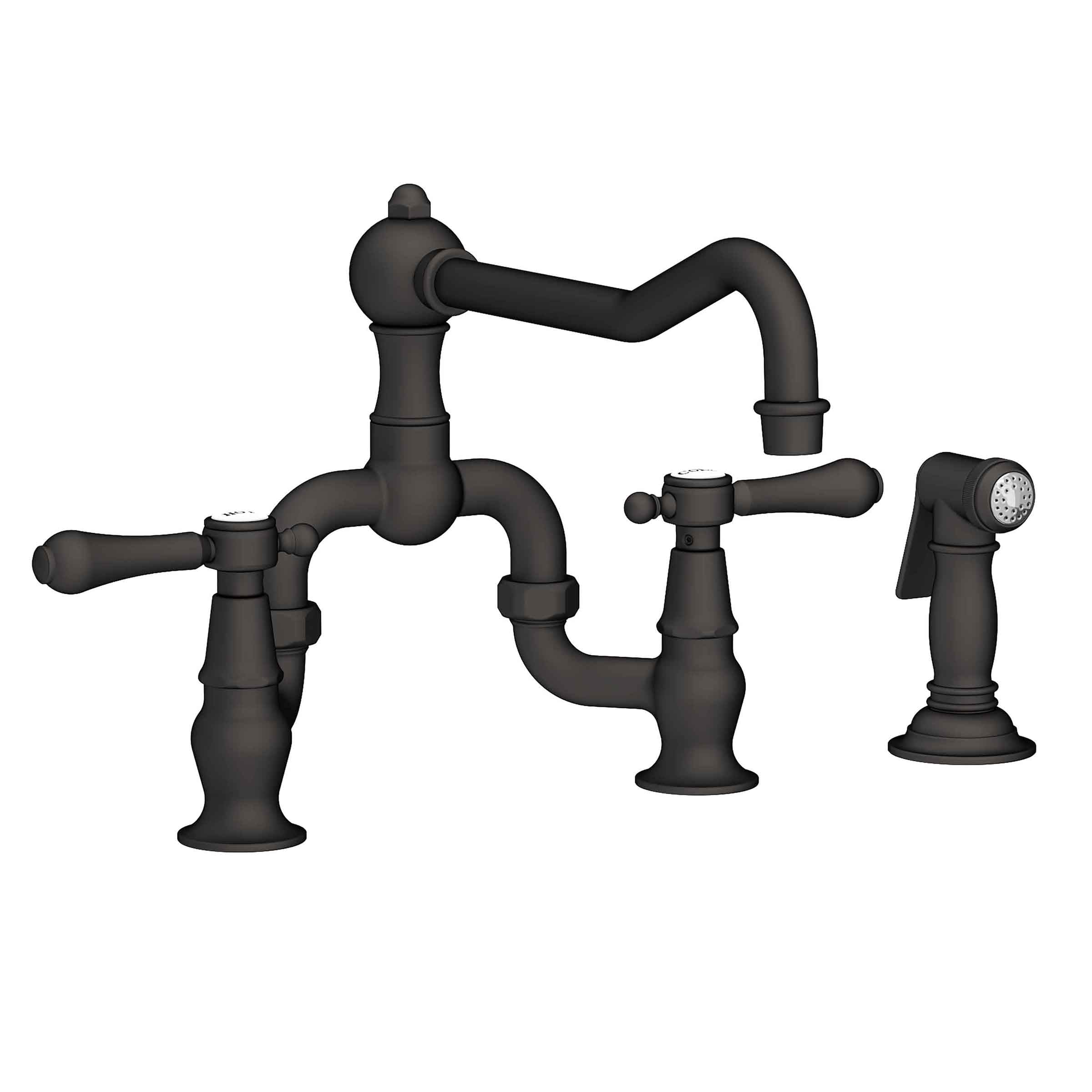 Newport Brass Chesterfield Kitchen Bridge Faucet with Side Spray