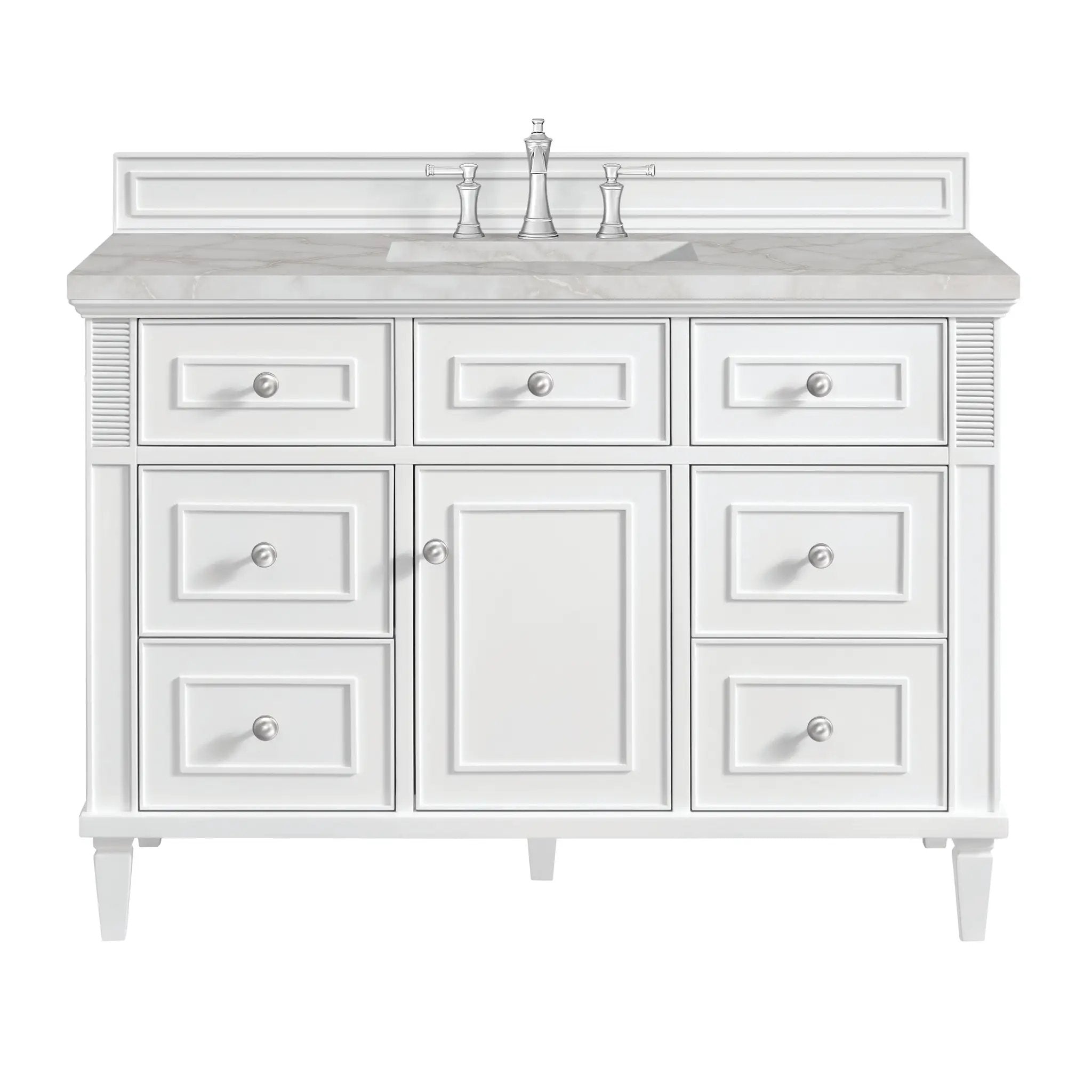 James Martin Lorelai 48" Single Vanity Set - Bright White by James Martin Vanities