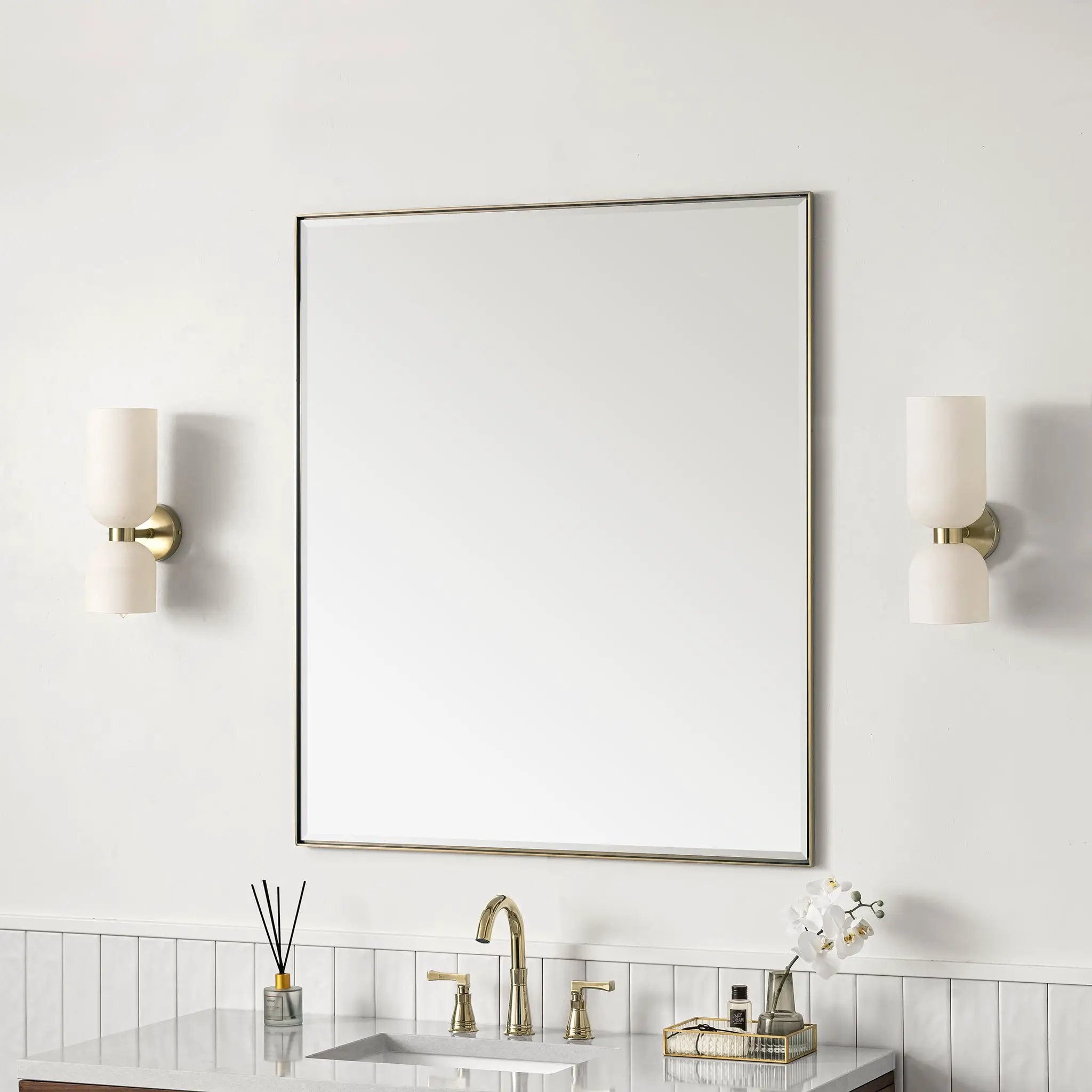 champagne brass mirror