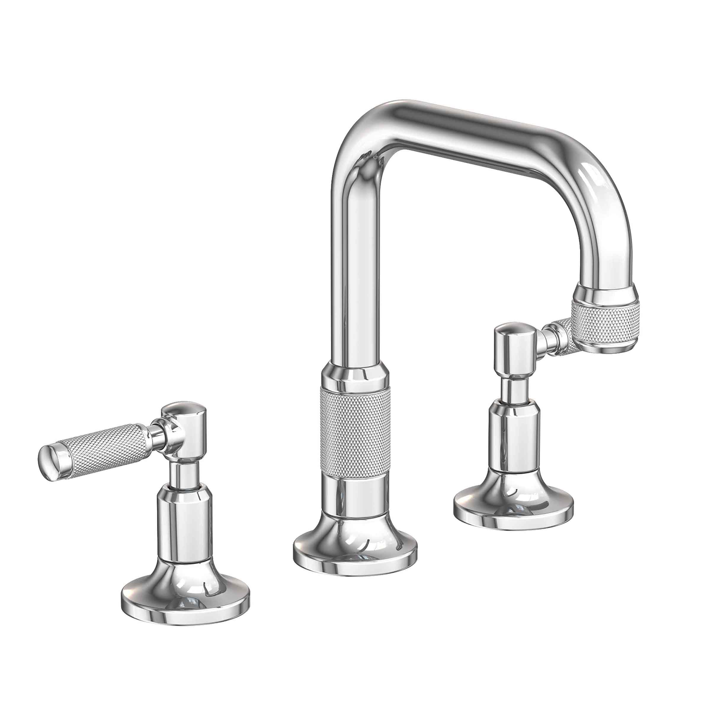 polished chrome lavatory faucet