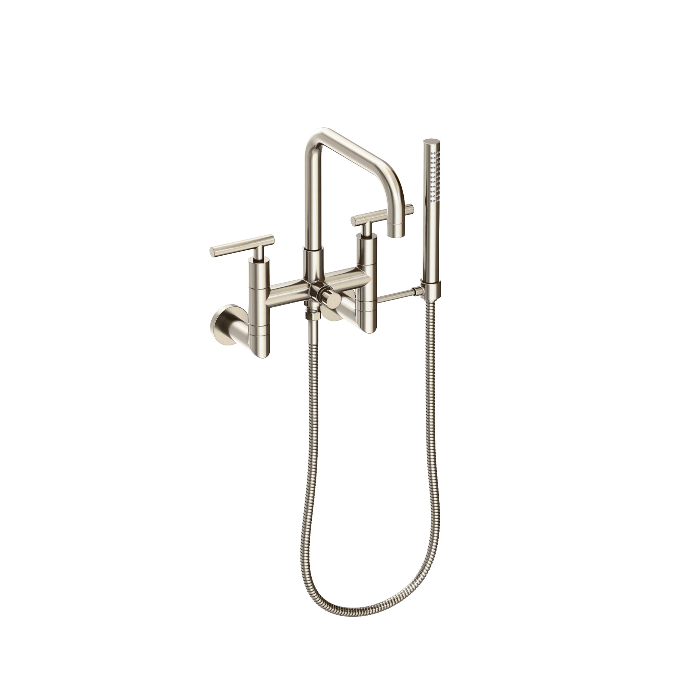 Newport Brass East Square Exposed Tub & Hand Shower Set - Wall Mount