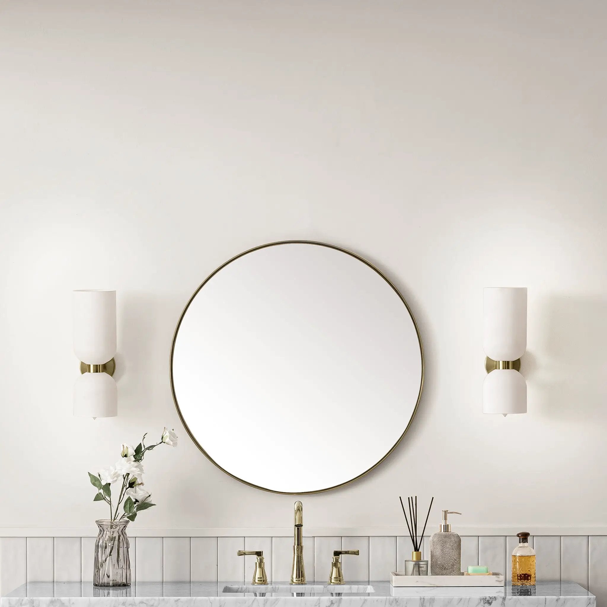 champagne brass mirror