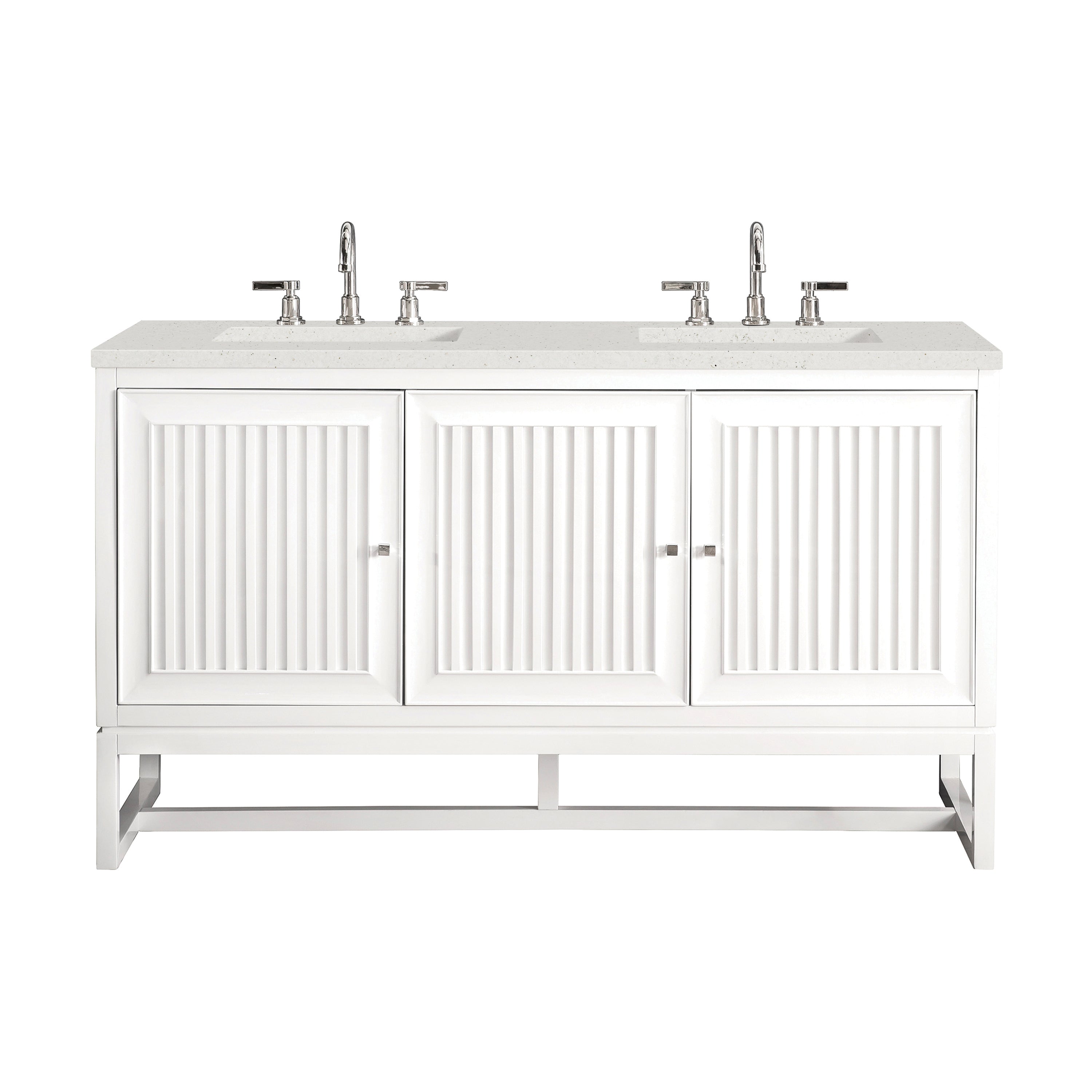 James Martin Vanities Athens 60" Double Vanity - Glossy White