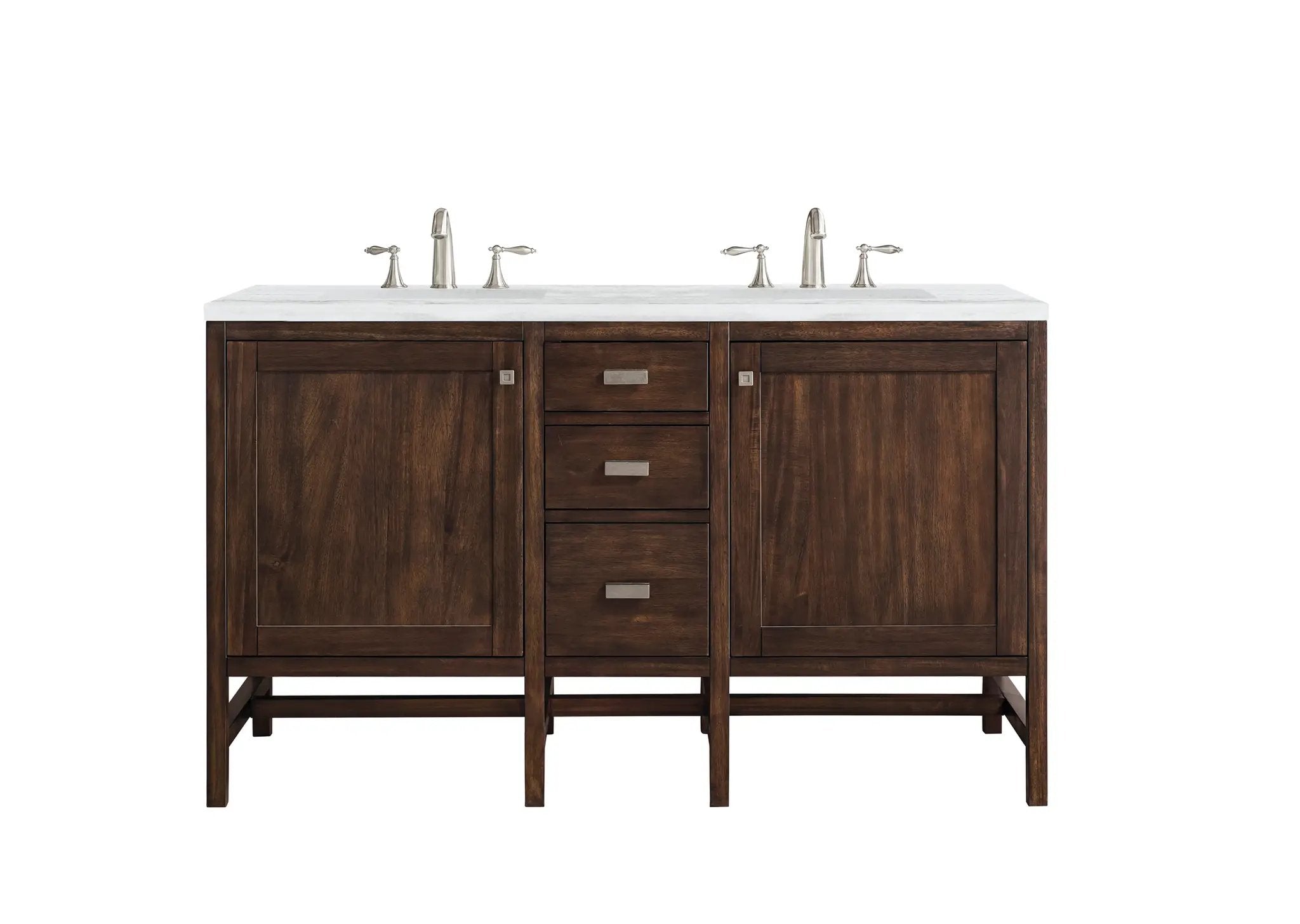James Martin Addison 60" Double Vanity Set - Mid-Century Acacia by James Martin Vanities