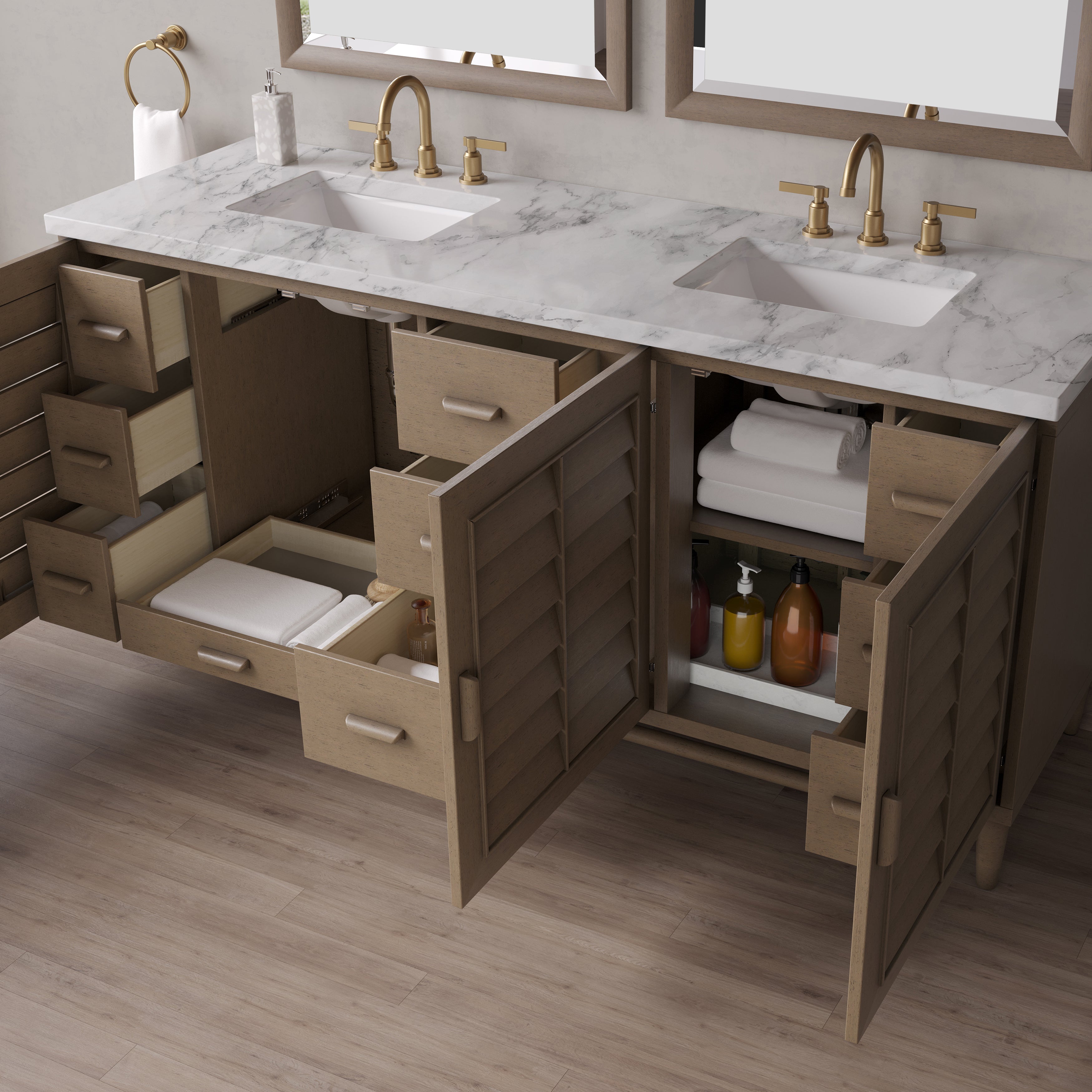 whitewashed walnut vanity