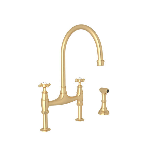 Rohl Georgian Era Bridge Kitchen Faucet with Side Spray