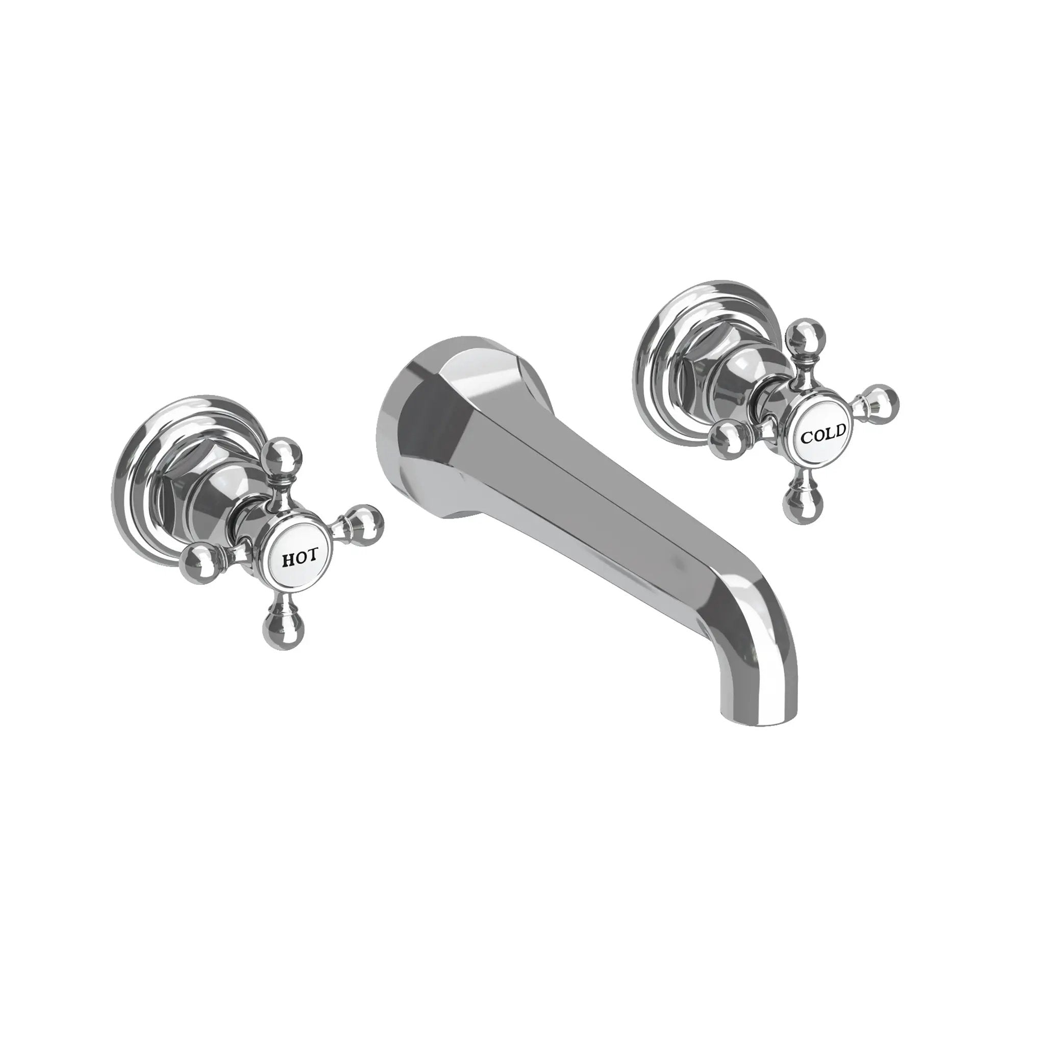 polished chrome lavatory faucet