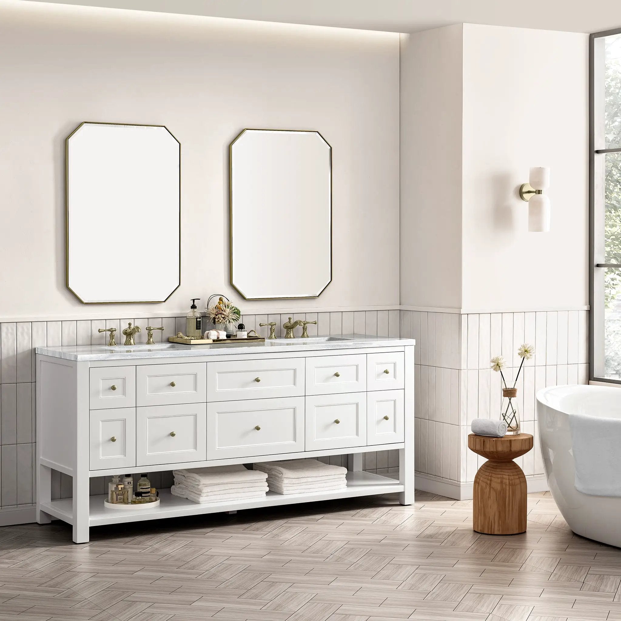 bright white vanity
