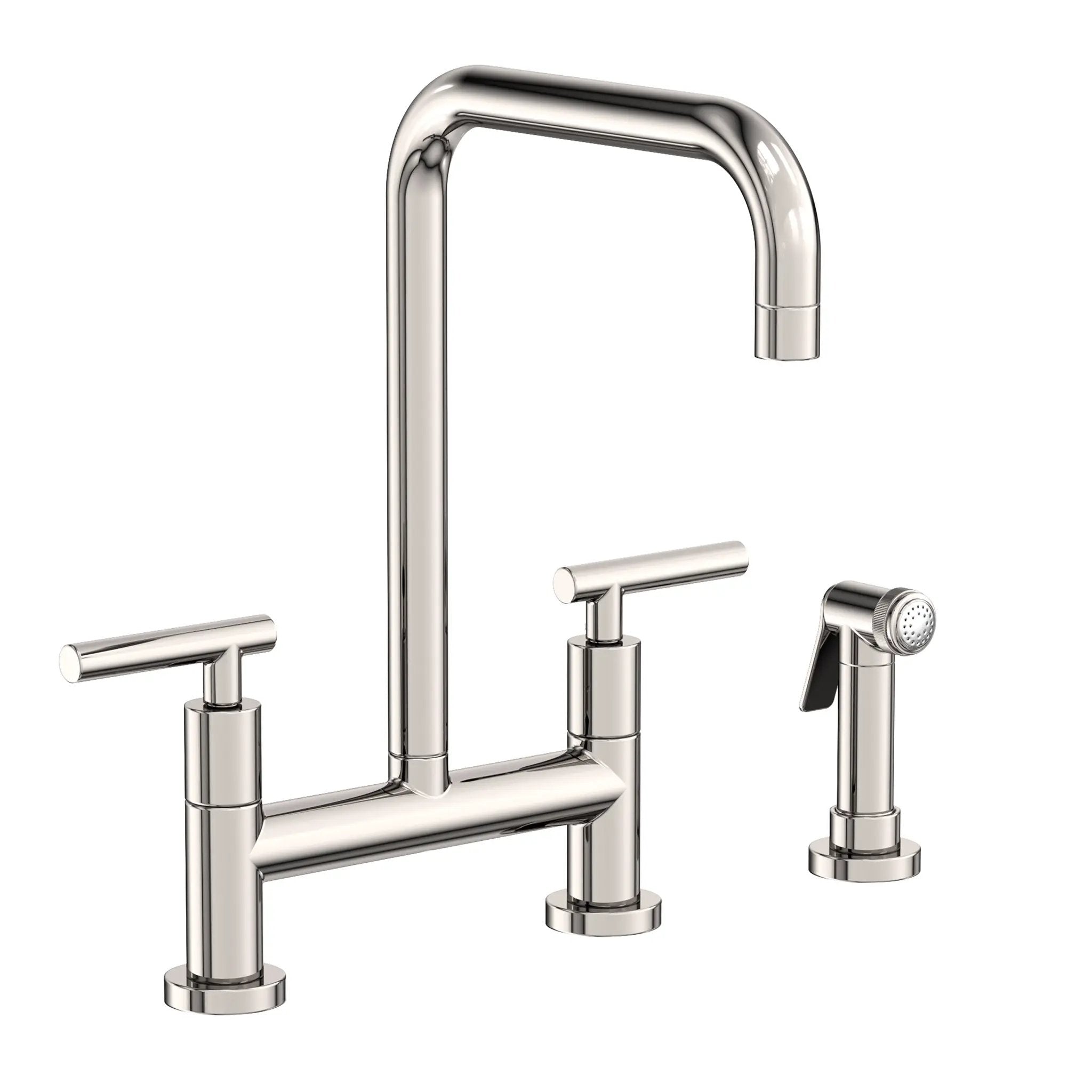 Newport Brass East Square Kitchen Bridge Faucet with Side Spray by Newport Brass