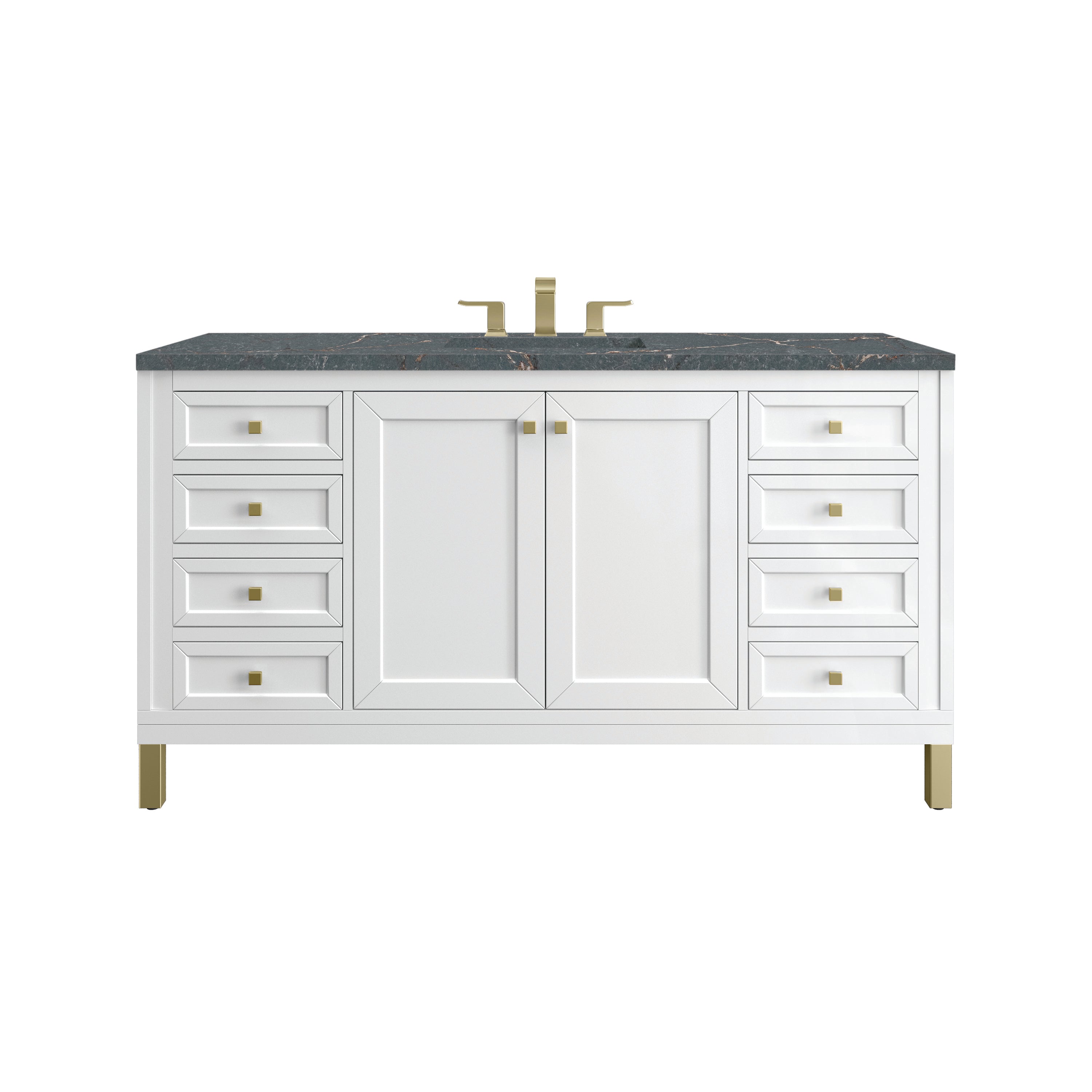 James Martin Vanities Chicago 60" Single Vanity - Glossy White