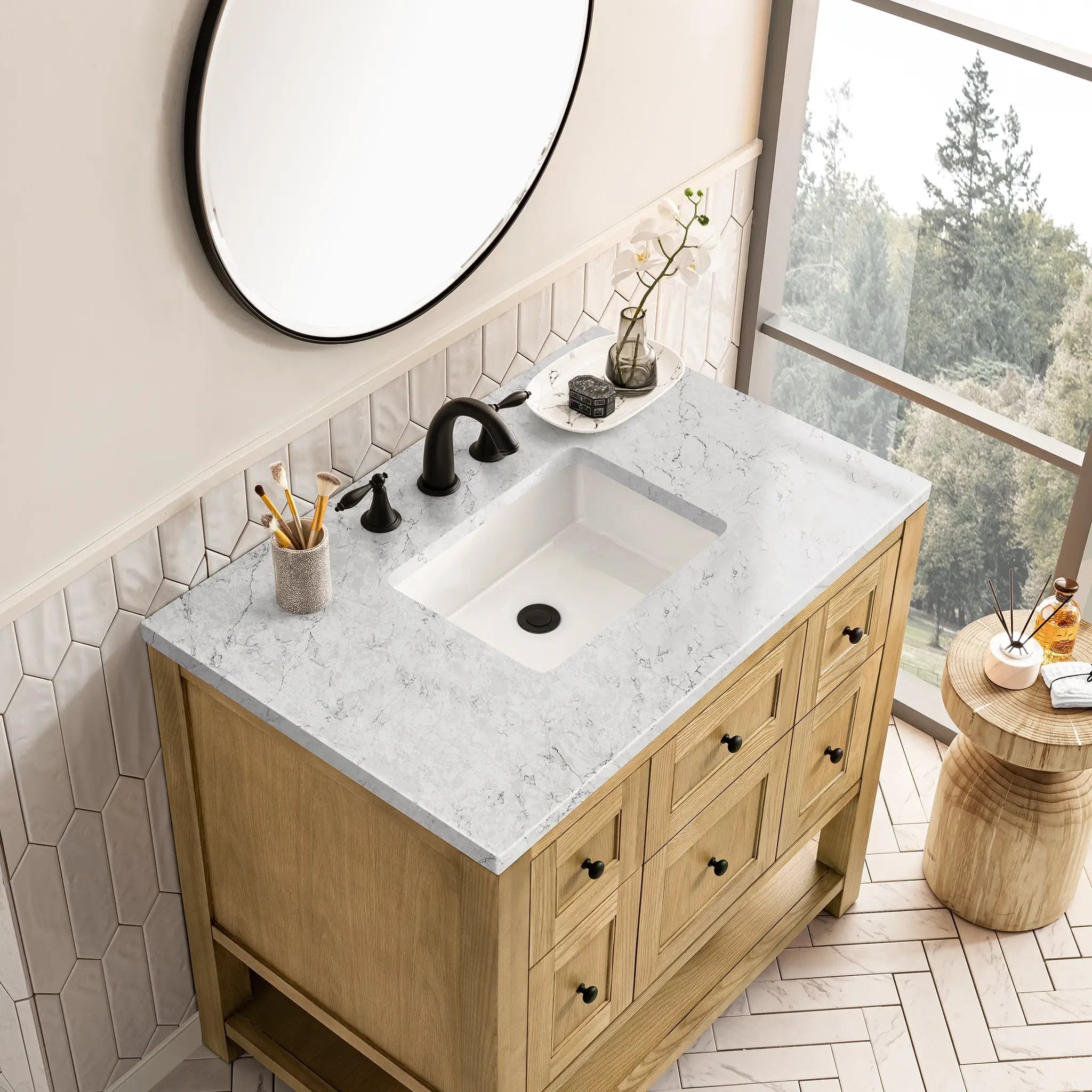light natural oak vanity