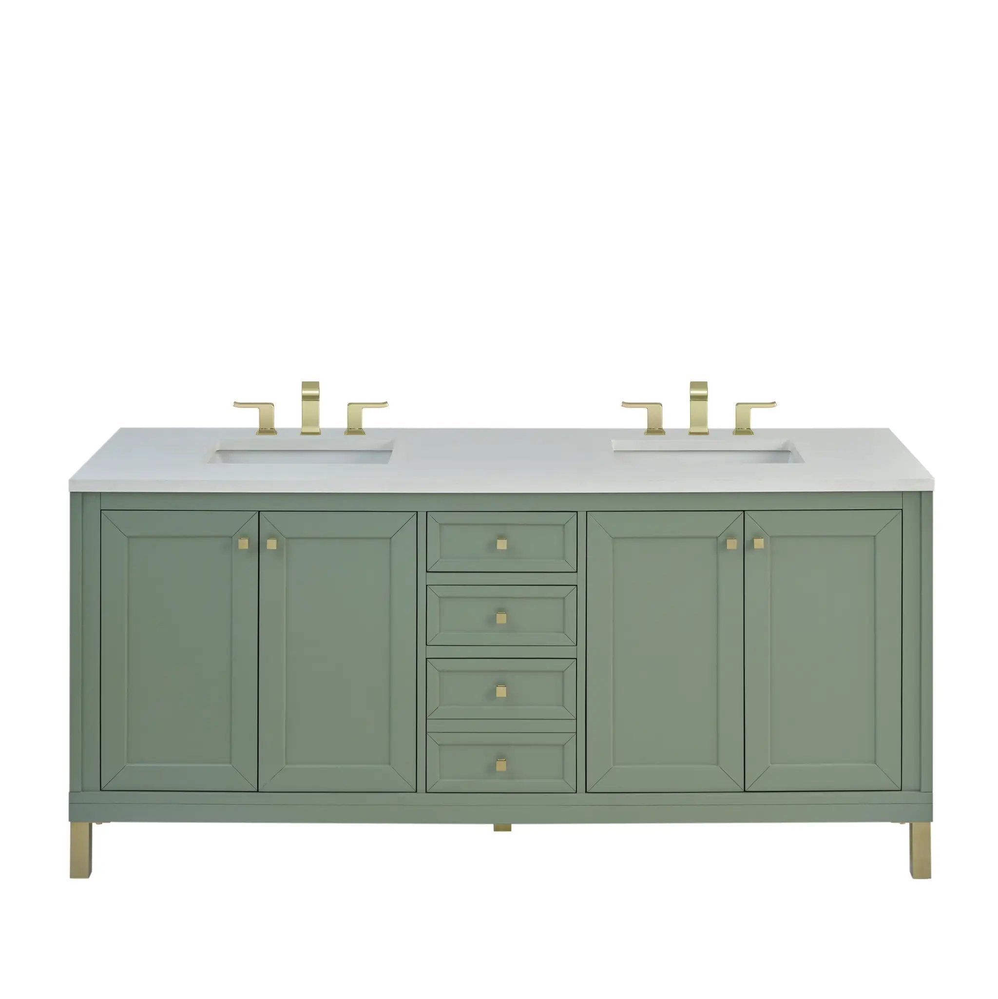 James Martin Chicago 72" Double Vanity Set - Smokey Celadon by James Martin Vanities