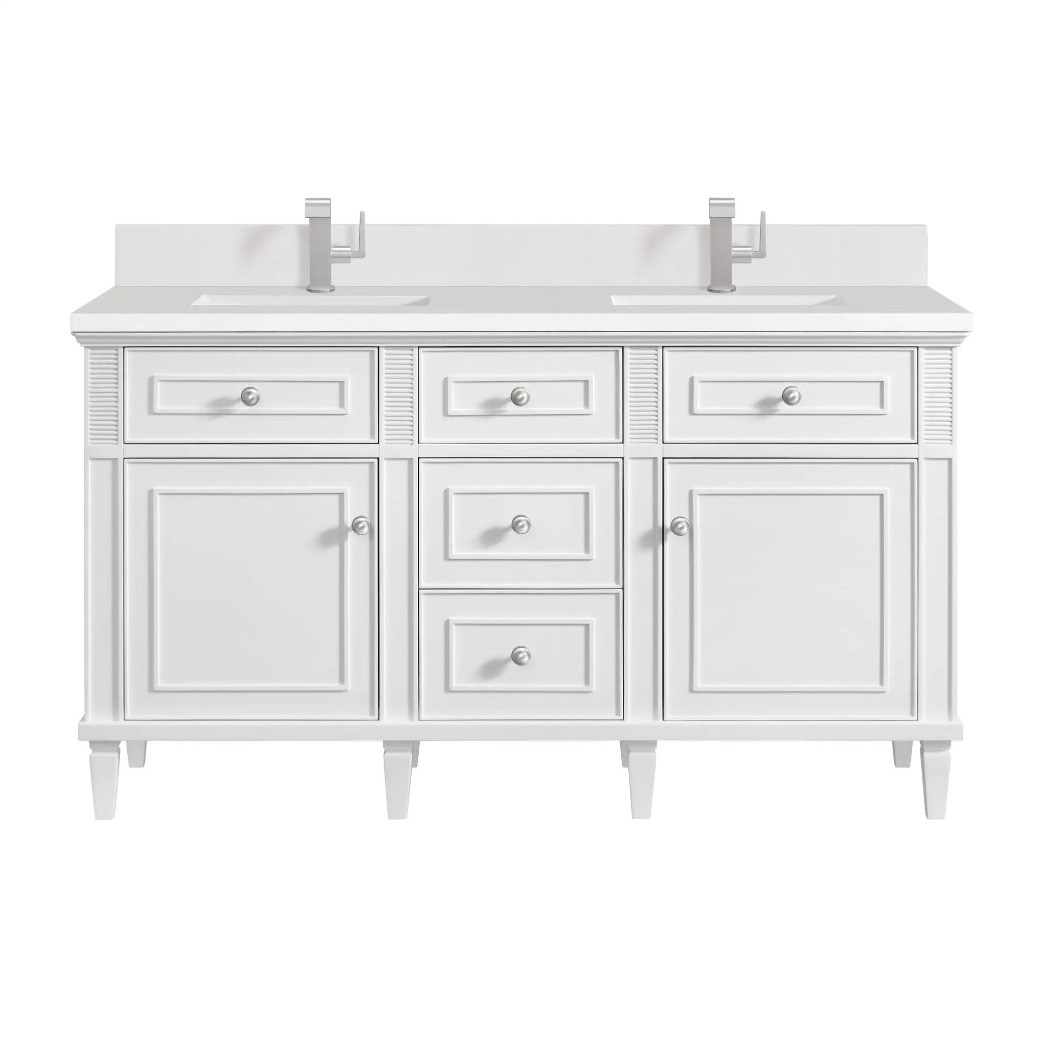James Martin Lorelai 60" Double Vanity Set - Bright White by James Martin Vanities