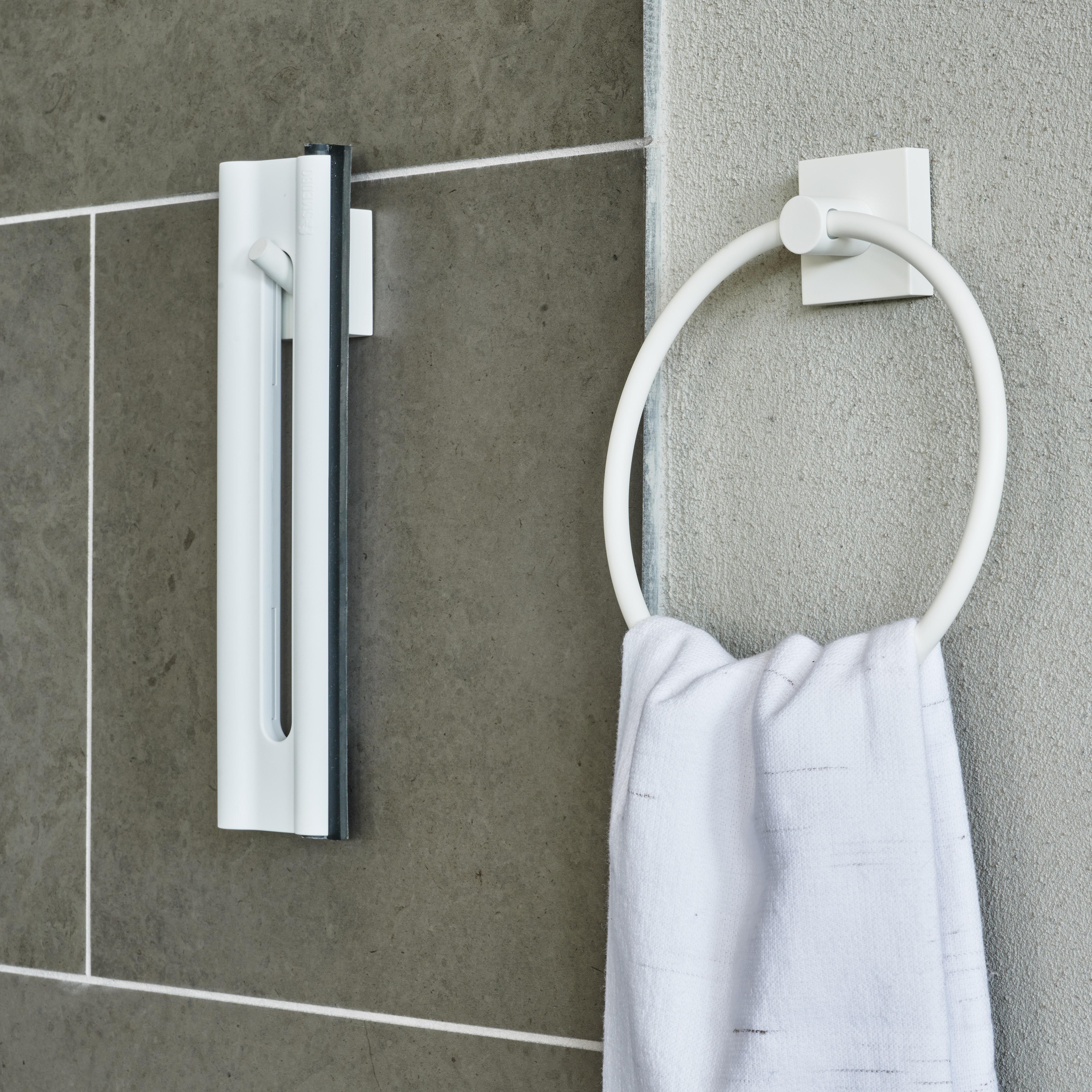 white shower squeegee
