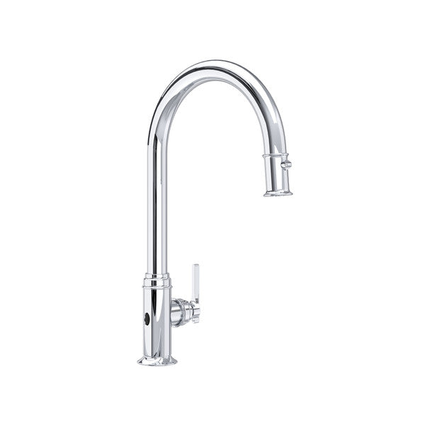 polished chrome kitchen faucet