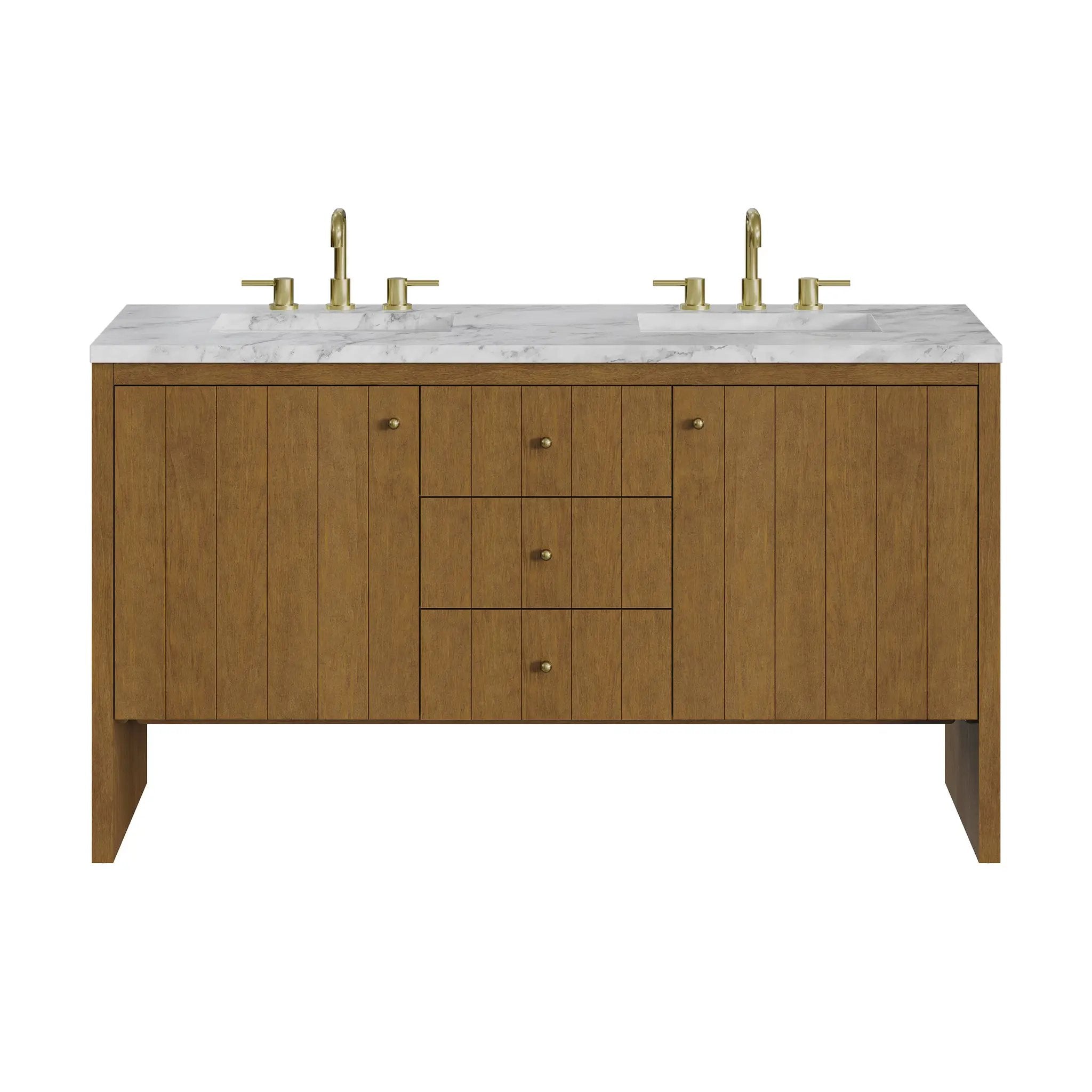 James Martin Hudson 60" Double Vanity Set - Honey Oak by James Martin Vanities