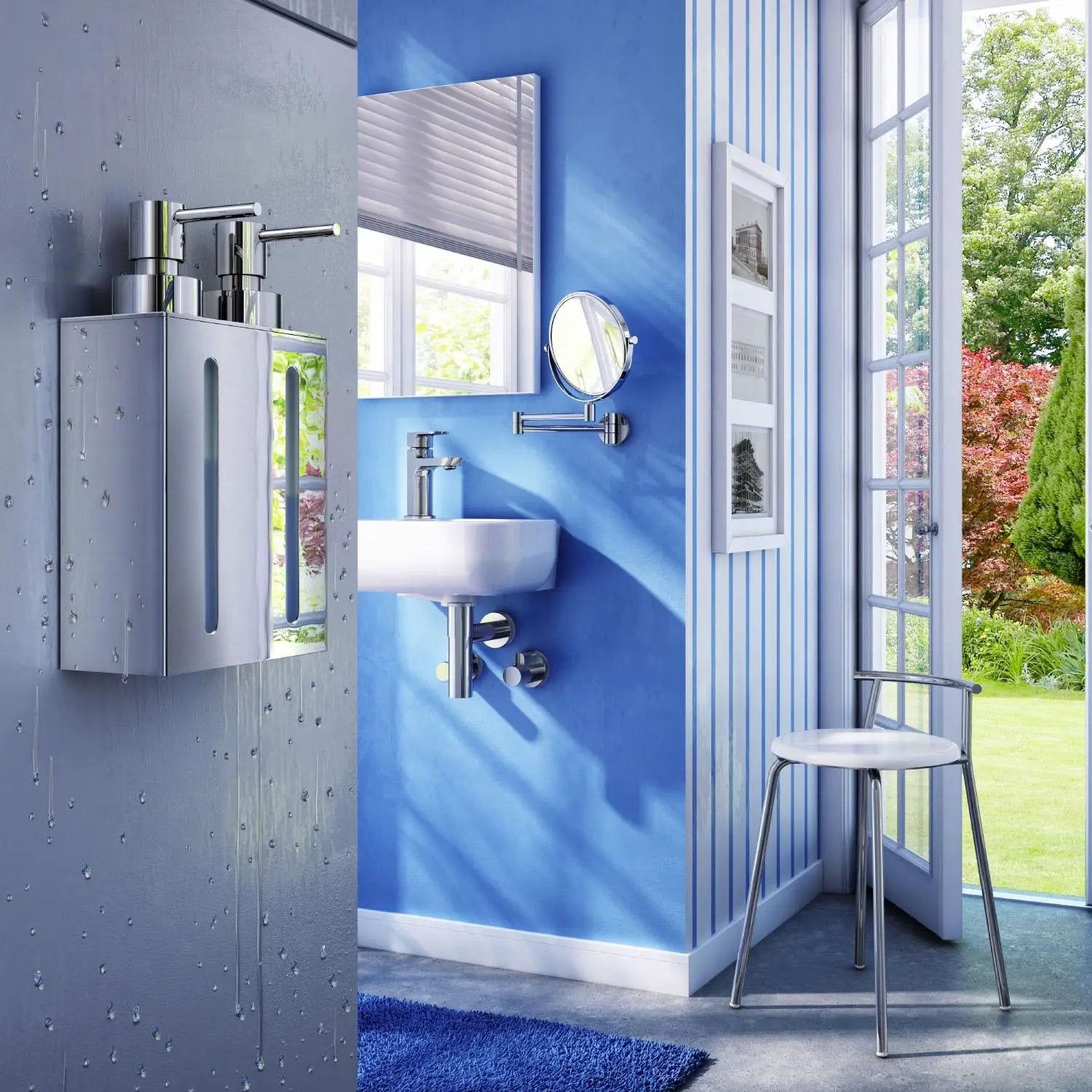polished chrome soap dispenser