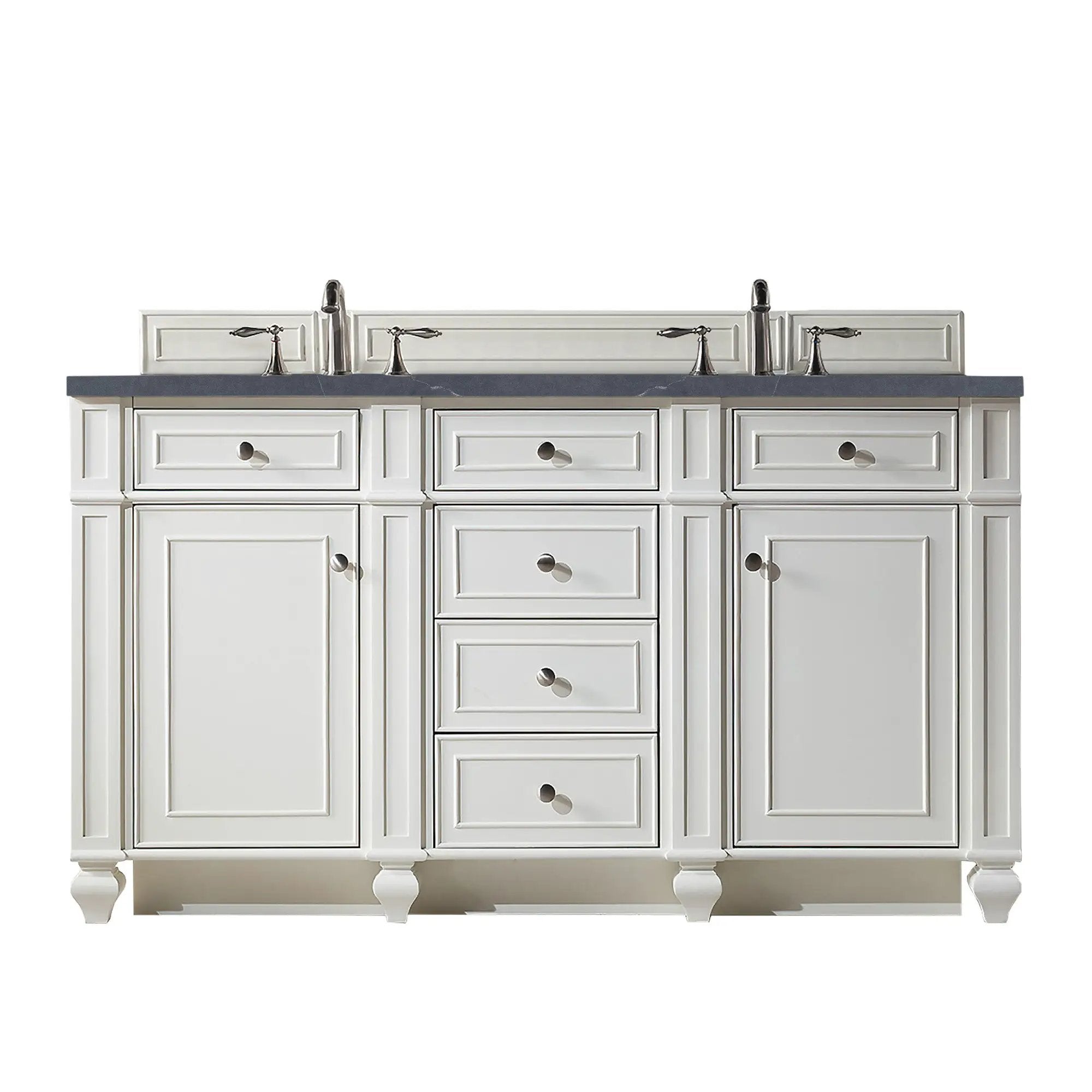 James Martin Bristol 60" Double Vanity Set - Bright White by James Martin Vanities