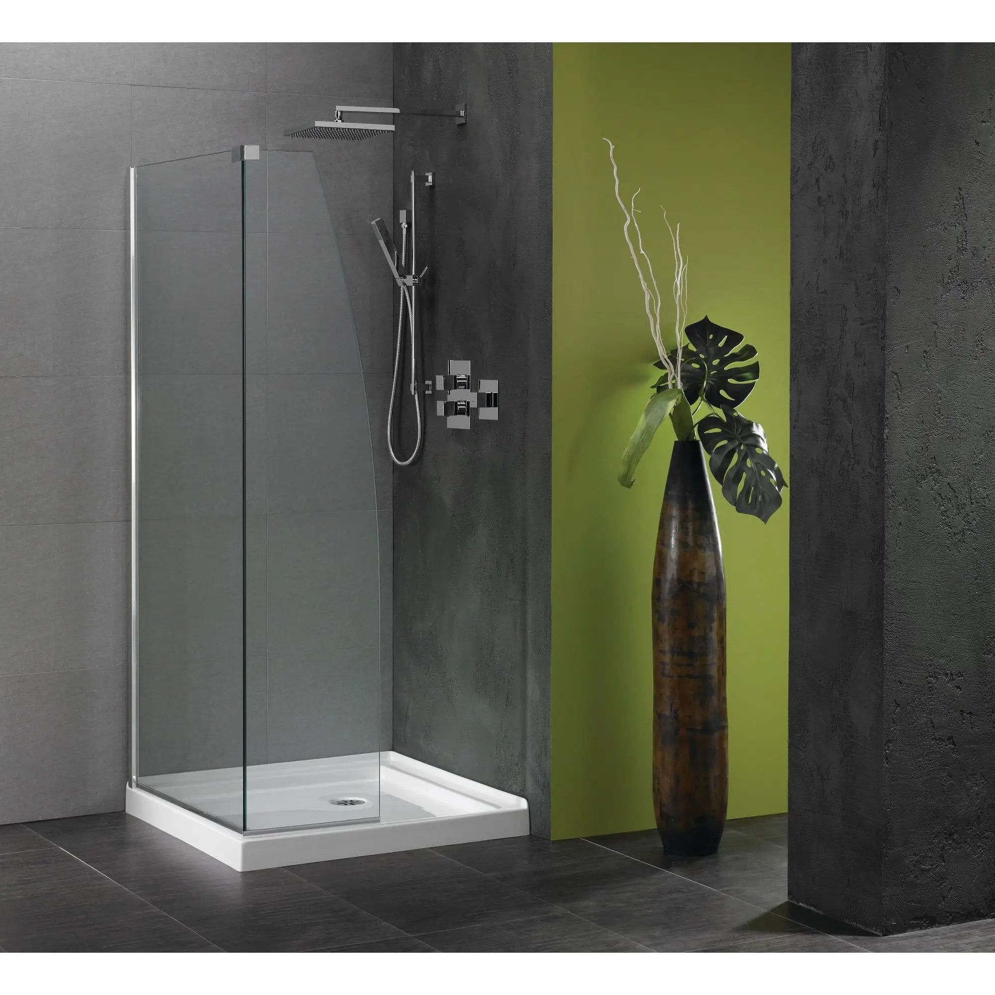 white shower base