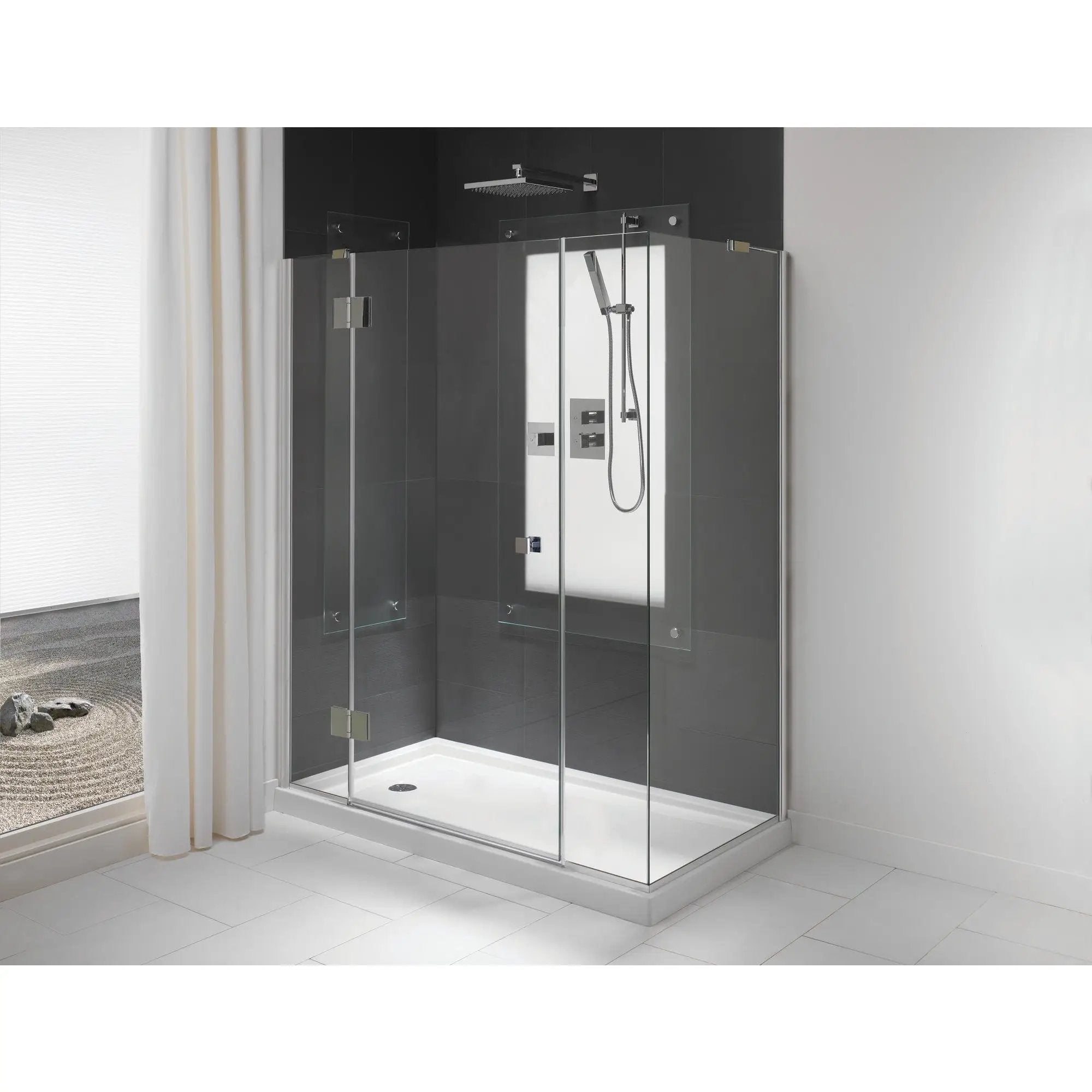 white shower base