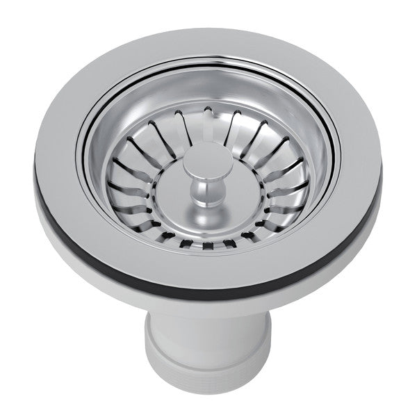 polished chrome basket strainer