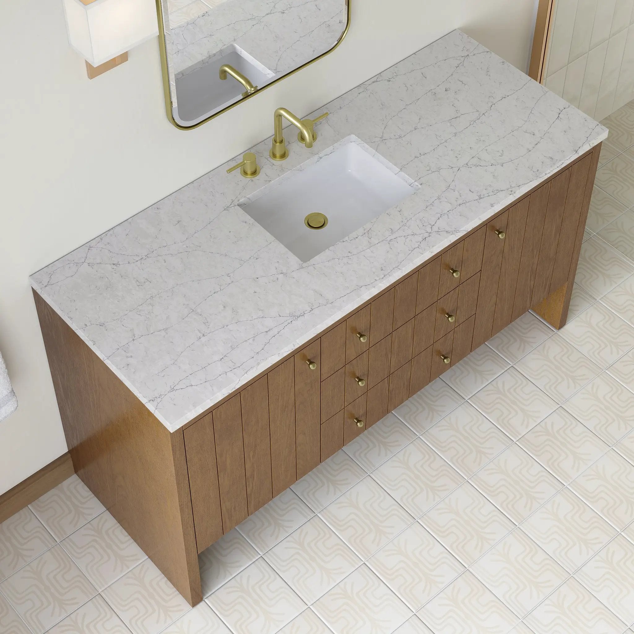 honey oak vanity