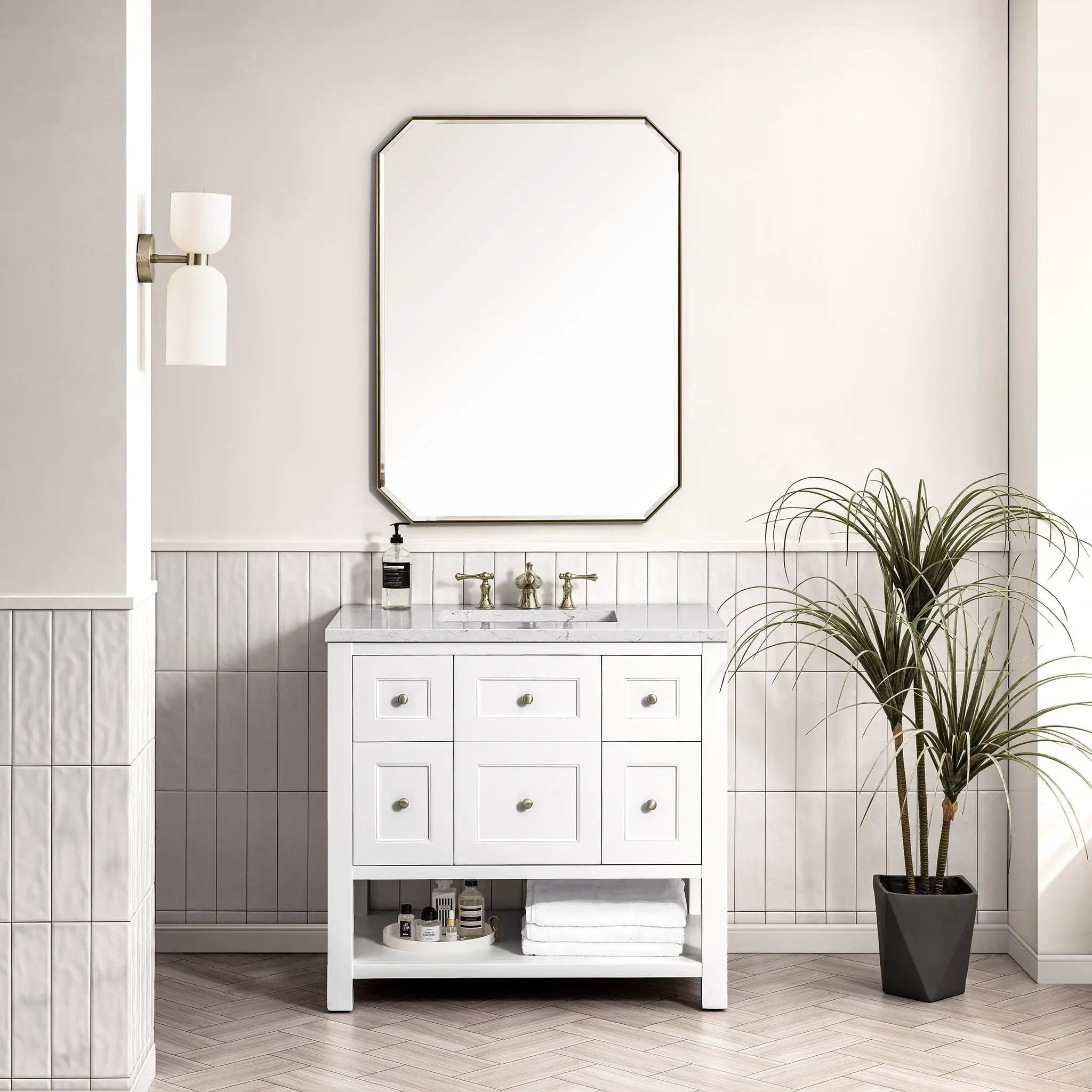 bright white vanity